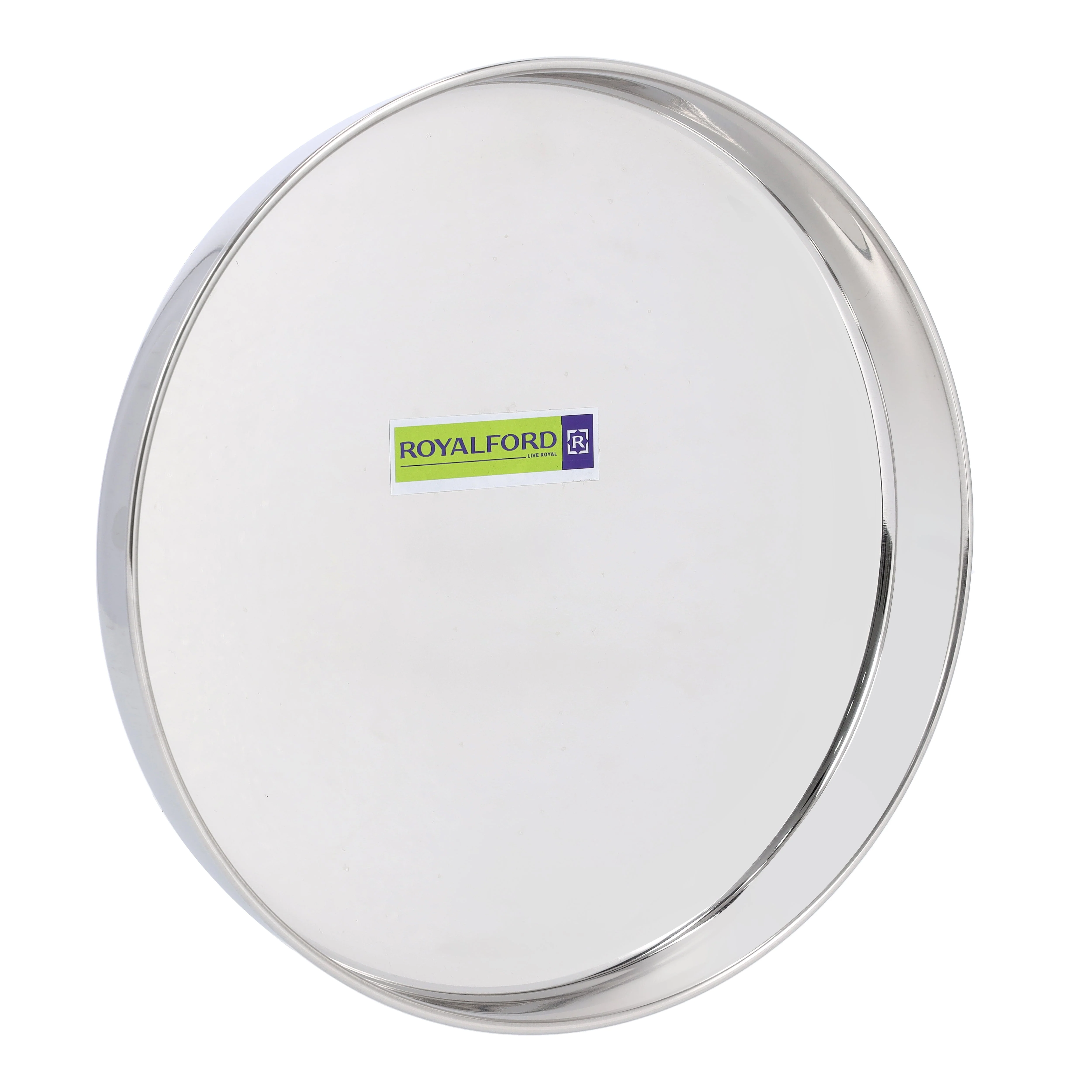 Royalford RF10158 Stainless Steel Khumcha Plate 24CM | Heavy Duty Round Serving Plate with Mirror Finish | Food Serving Plate for Dining, Kitchen & Restaurants Use - Image 4