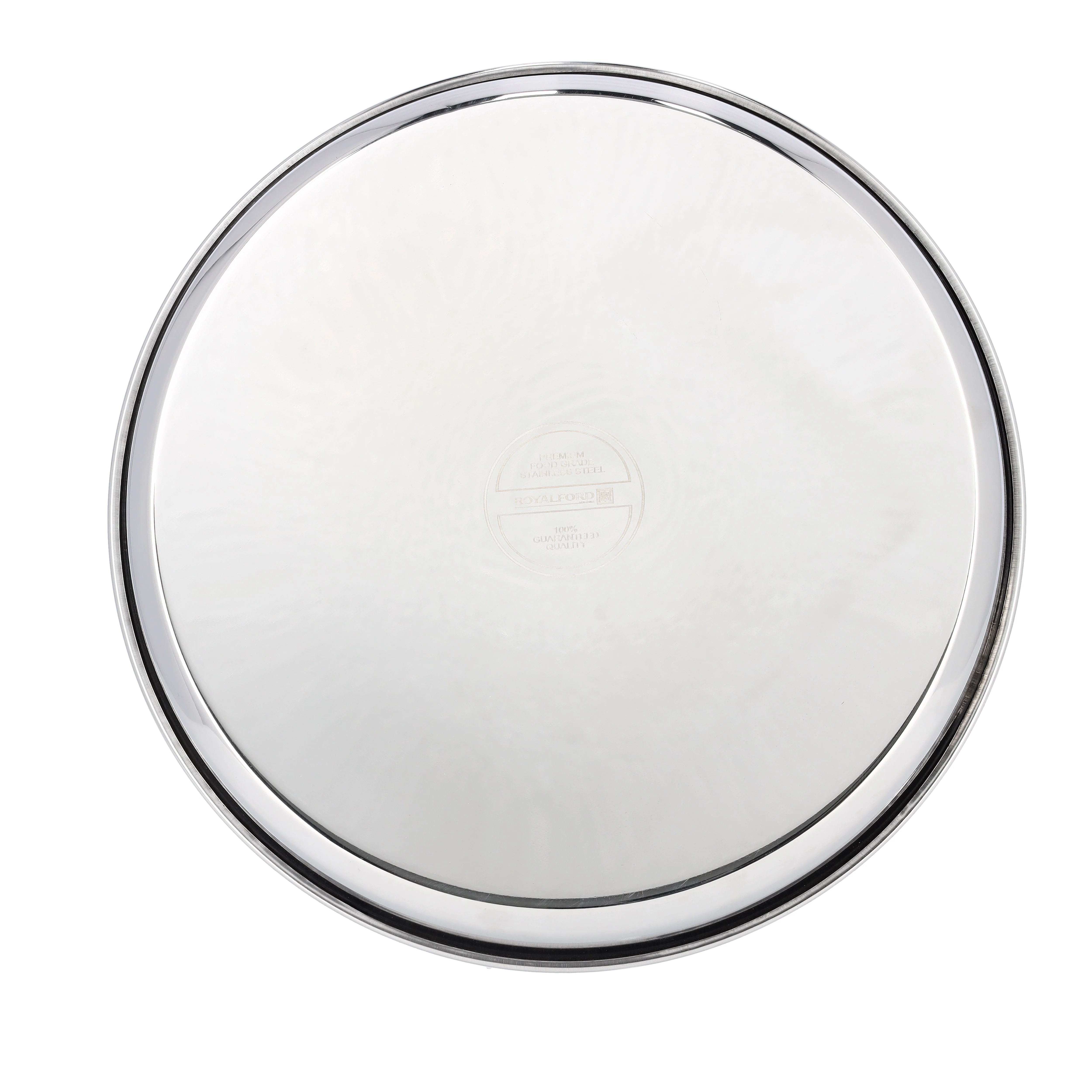 Royalford RF10162 Stainless Steel Bidding Thali |Heavy Duty Serving Plate| 29cm Mirror Finish Food Grade Rust Resistant Durable Round Dinner Plate for Home & Catering Use - Image 2
