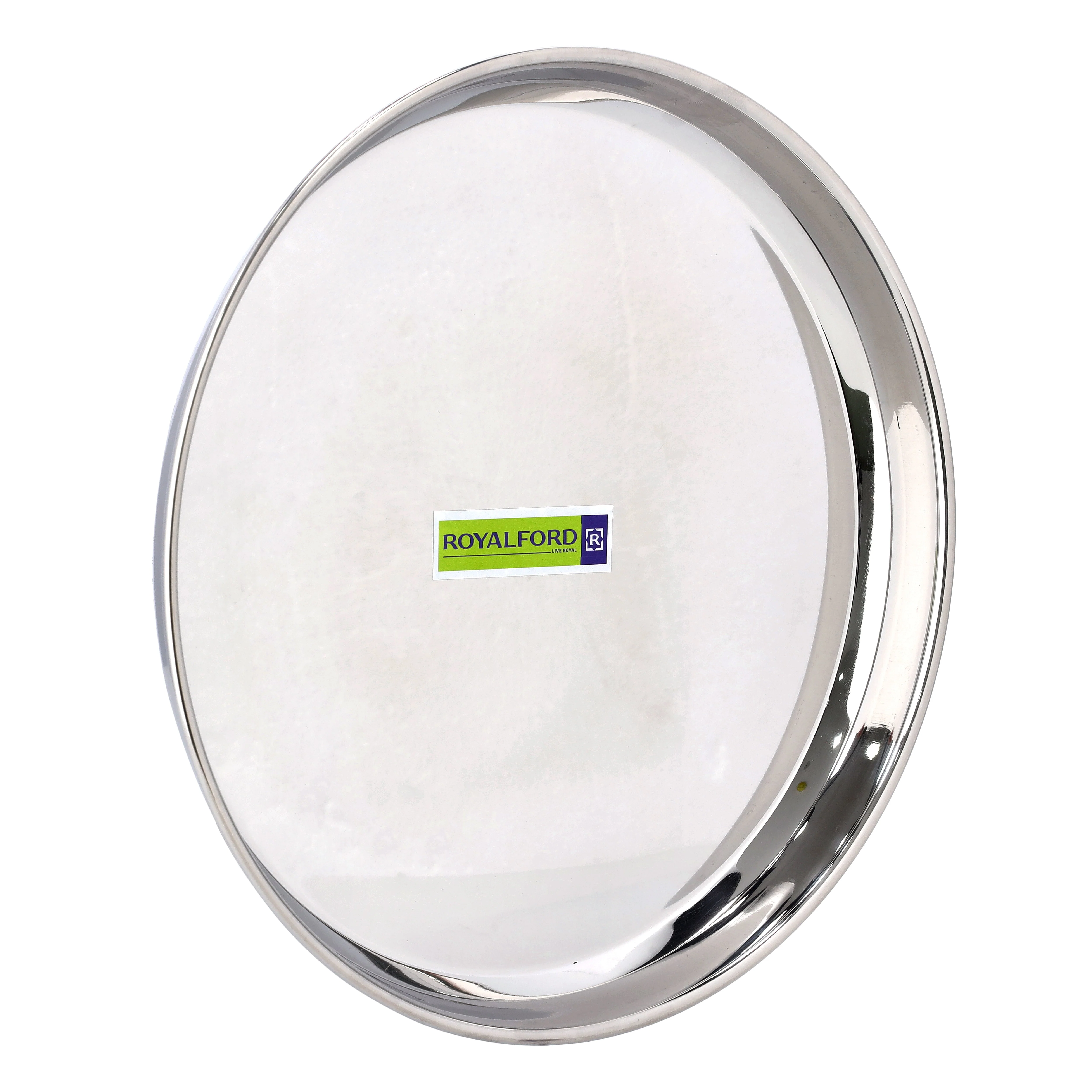Royalford RF10162 Stainless Steel Bidding Thali |Heavy Duty Serving Plate| 29cm Mirror Finish Food Grade Rust Resistant Durable Round Dinner Plate for Home & Catering Use - Image 4