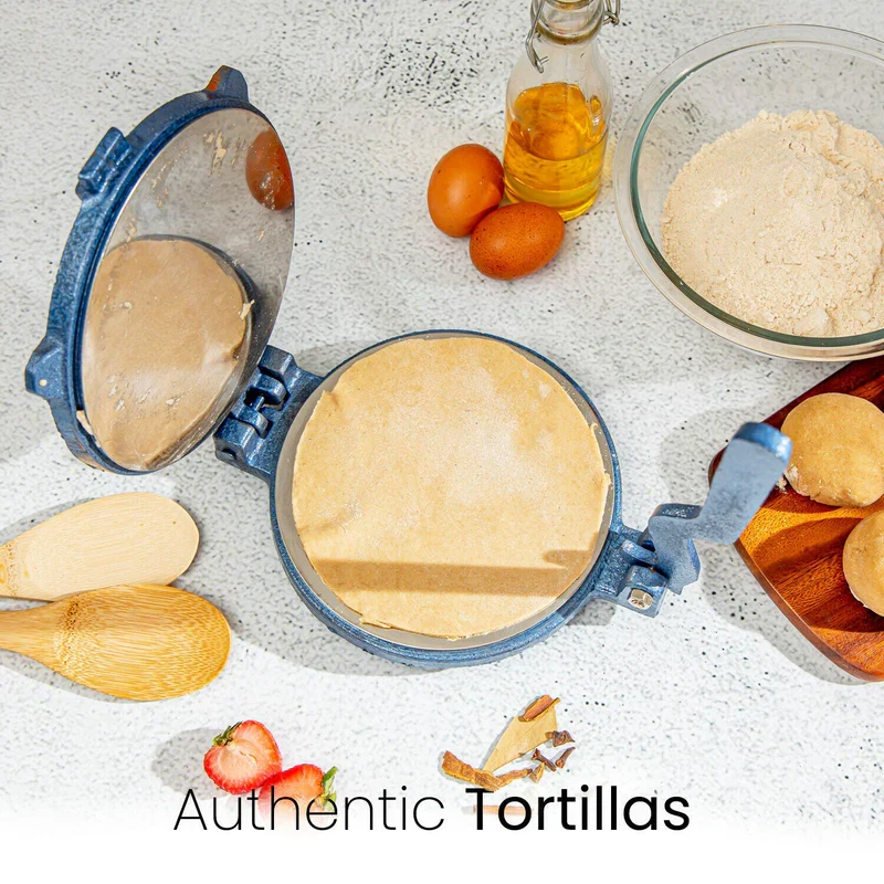 Royalford RF10408 Chapati Press | 20cm Heavy Cast Iron Body | Durable Stainless Steel Plate | Ideal for Making Roti, Poori & Tortilla | Easy Grip Handle & Non-Slip Base - Image 4