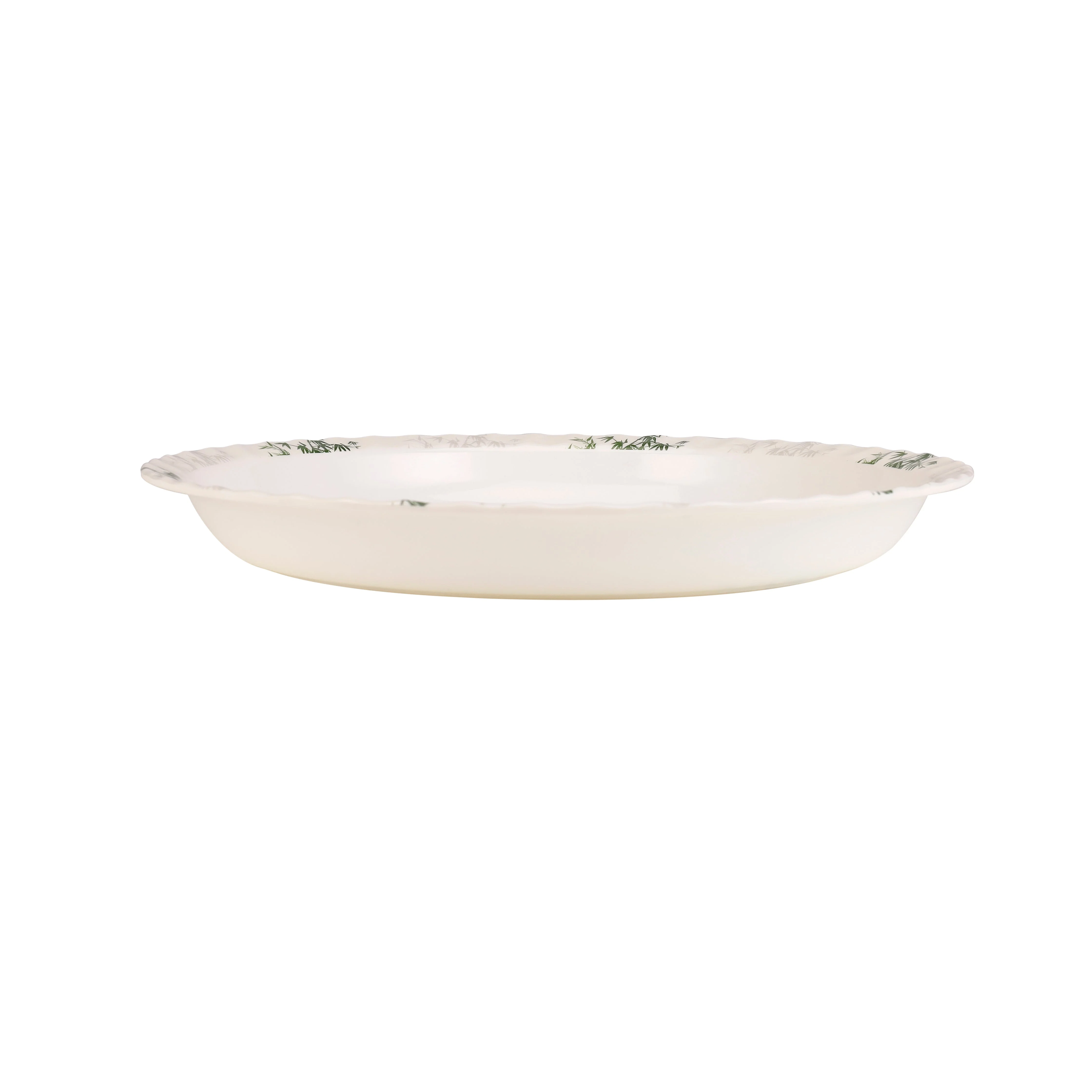 Royalford RF10416 16 Inch Melamine Round Serving Tray | Bamboo Design | Chip Resistant & Dishwasher Safe | Durable Food Serving Plate for Home  Dining & Restaurant Use - Image 3