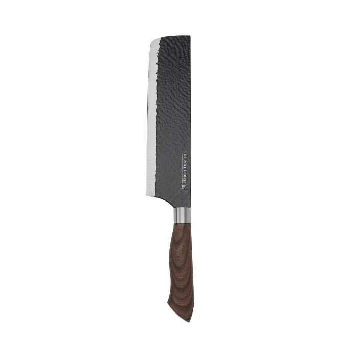 Royalford RF10462 EasyCut 6-Piece Kitchen Knife Set | Non-Stick Coated Stainless Steel Blades| Easy-Grip Wood-Finish Handles| Multifunctional Peeler & Scissors - Image 4