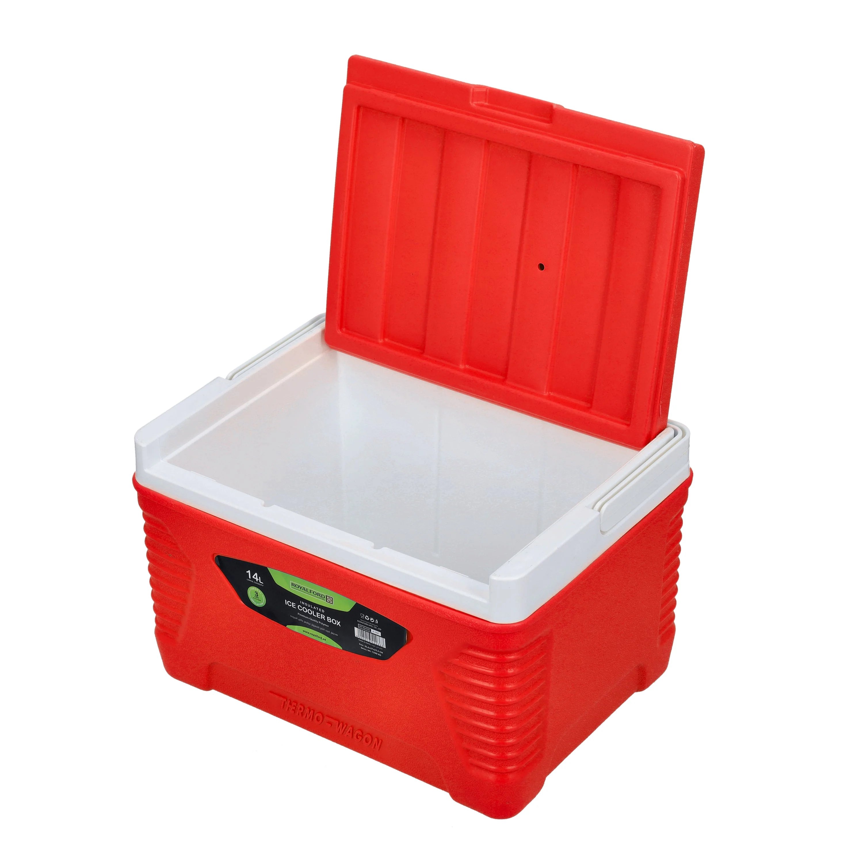 Royalford RF10478 Insulated Ice Cooler Box | 14L Capacity| Advanced 3-Layer Thermal Cooling | Durable HDPE Shell | High-Density PU Foam & Food-Grade PP Inner Wall - Image 3