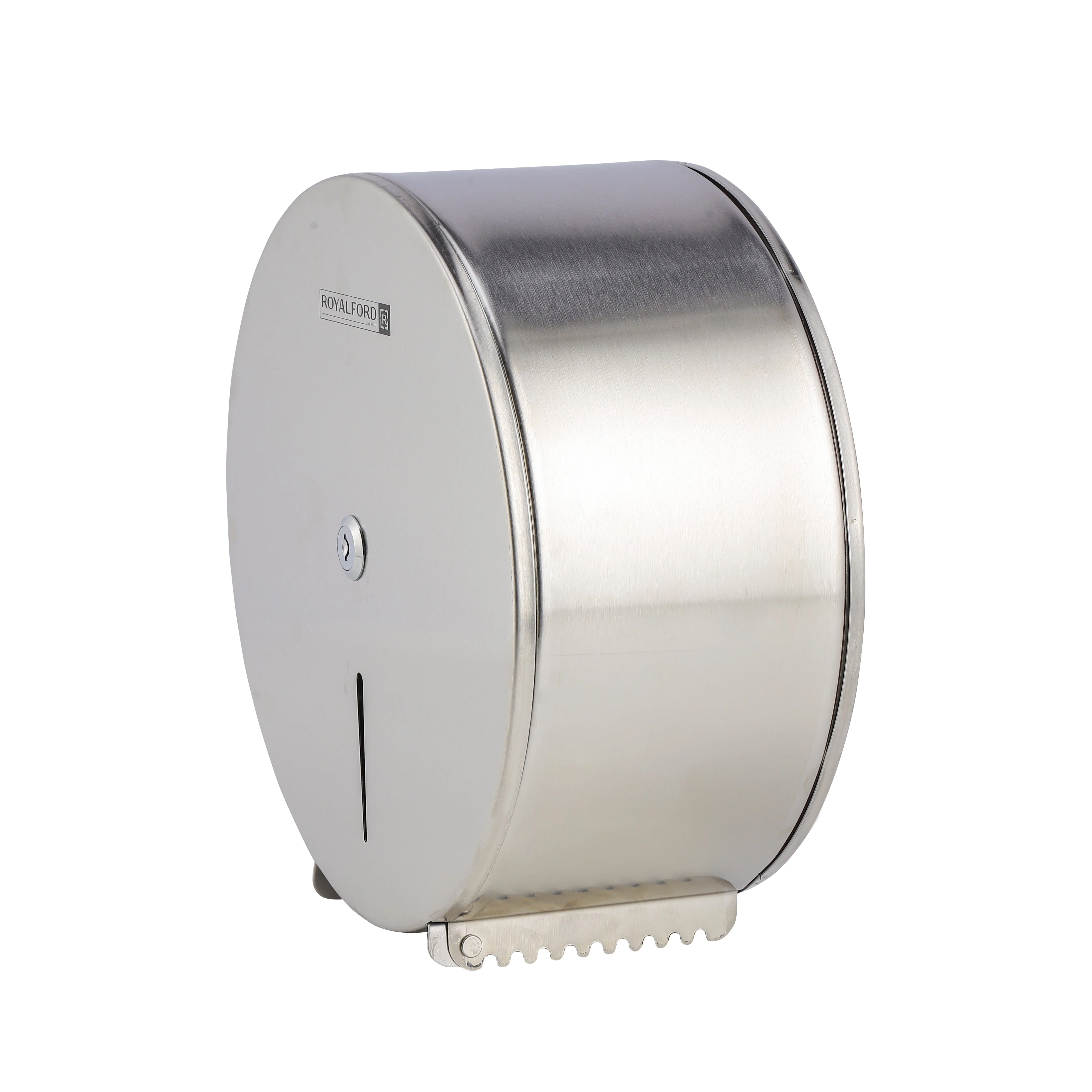 Royalford RF10732 Stainless Steel Paper Roll Dispenser | Durable Hygienic Tissue Holder | Wall Mounted Lockable Design for Bathroom, Restaurant & Hospital Use - Image 3