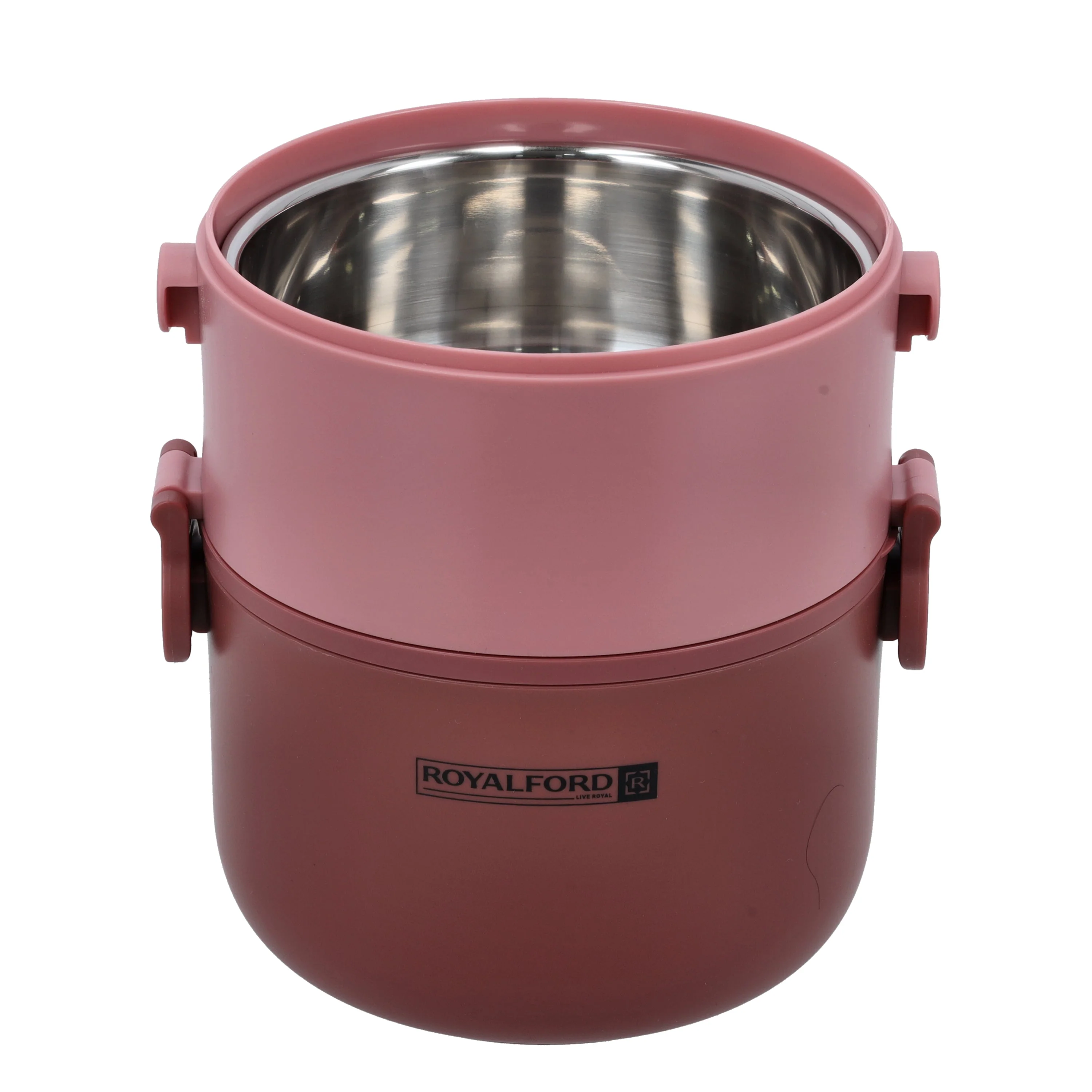 Royalford RF11105 Double Layer Lunch Box 1600ml | Stainless Steel Inner| Airtight Leak-Proof Locking Lid| Spoon & Heat Retention for Office, School, Travel & Daily Use - Image 4