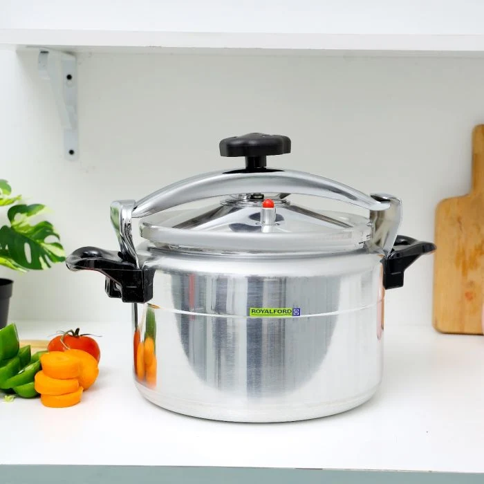 Royalford RF11177 15 Litre Aluminum Pressure Cooker | Heavy Duty High Thickness Aluminum Body| Three-Ply Welding Base, Multi-Safety Device & Pressure Indicator| - Image 3