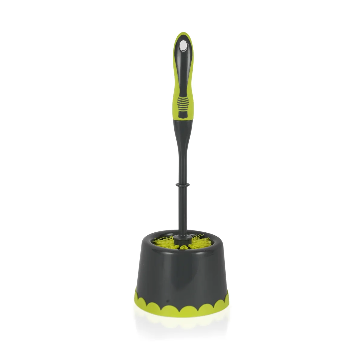 Royalford RF11189GR Toilet Brush with Holder| Durable Bathroom Cleaning, Ergonomic Handle & Flexible Bristles| Scratch-Free Cleaning for Indian & Western Toilets|