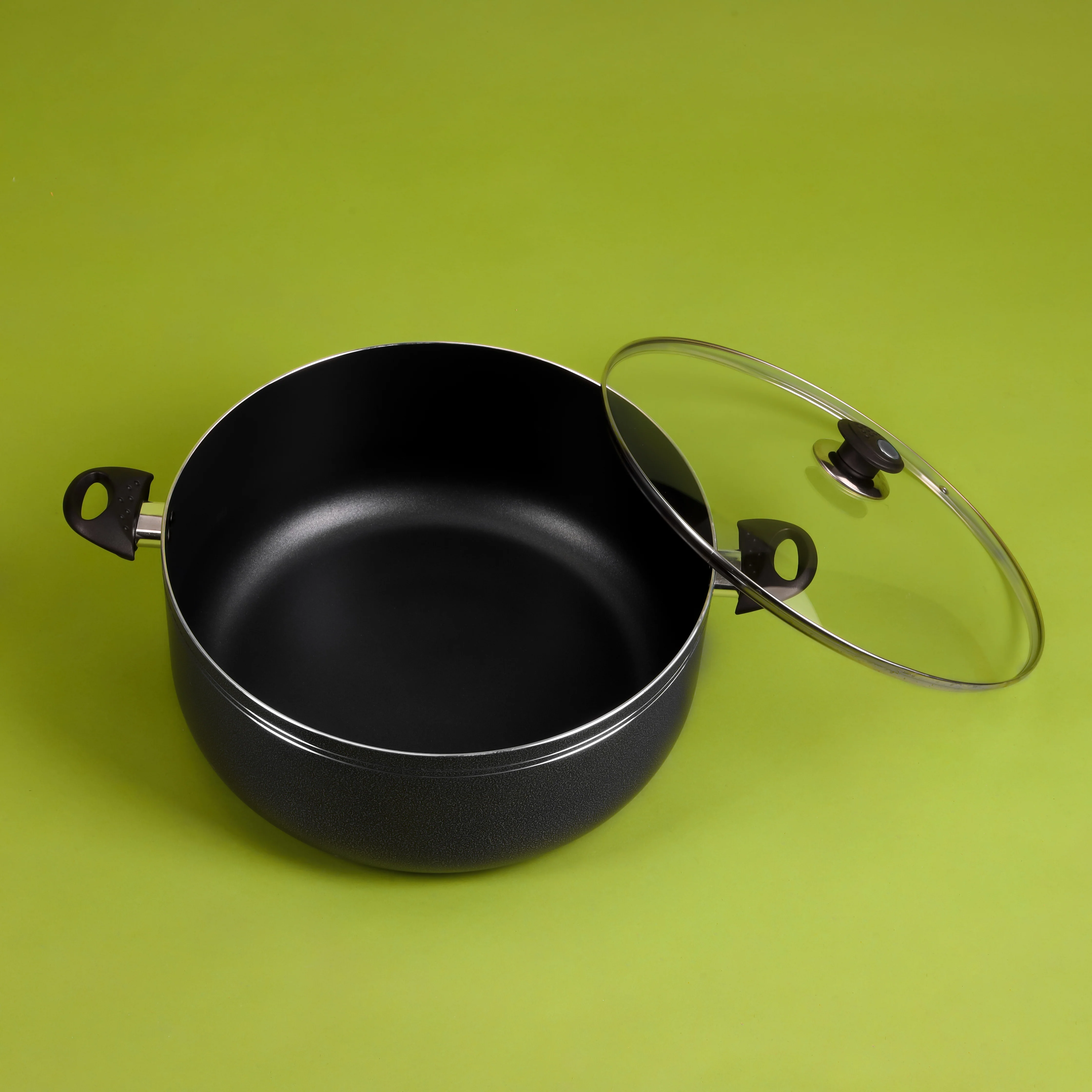 Royalford RF11199 28cm Aluminium Casserole| featuring 3-layer non-stick coating, glass lid & induction base| Multi-Cooktop Compatible & durable Bakelite handles| - Image 4