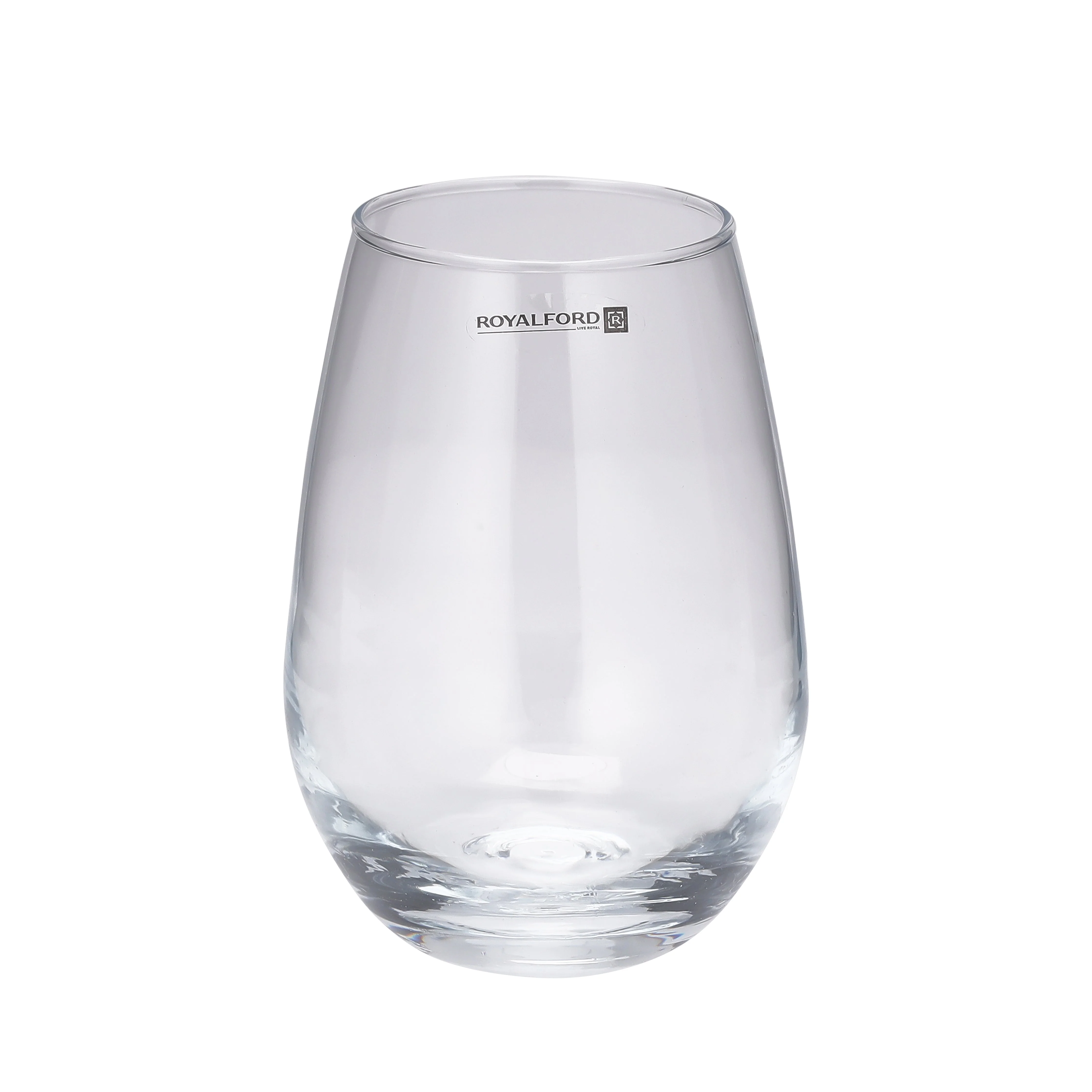 Royalford RF11655 Glass Tumbler Set | 3PCS 490ml Lead Free Drinking Glasses | Durable Elegant Water Juice Glass Set | Premium Kitchen Drinkware | Modern Curved Design - Image 2