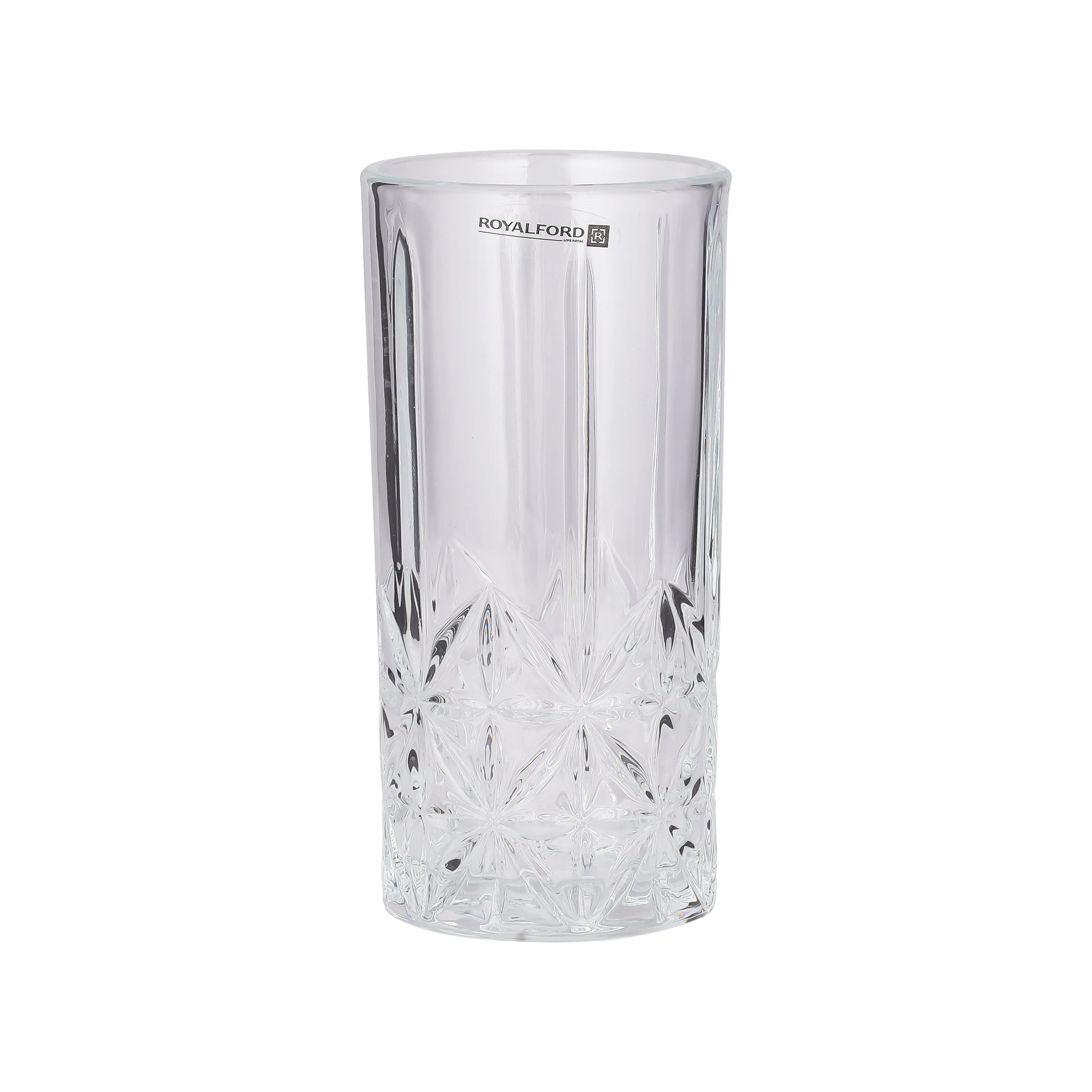 Royalford RF11662 Glass Tumbler Set | 3 Pcs 360ML Lead Free Soda Lime Drinking Glasses| Elegant Textured Base| Premium Water Juice Soft Drink Beverage Glassware for Home - Image 3