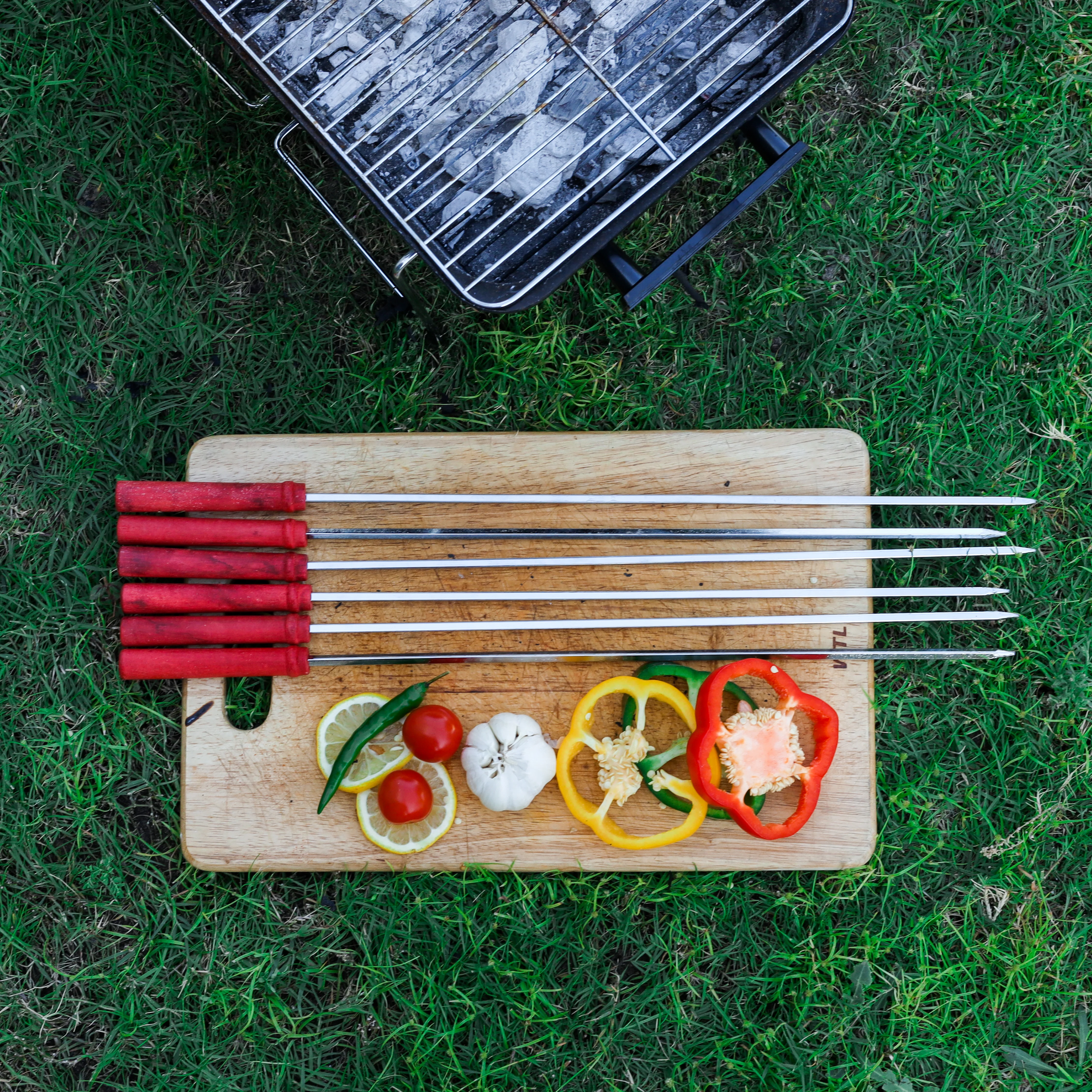 Royalford RF11681 BBQ Square Skewers| 6 Pcs Stainless Steel Barbecue Grill Skewers & Heat-Resistant| Reusable Metal Kebab Skewers for Meat, Vegetables & Grilling| - Image 4