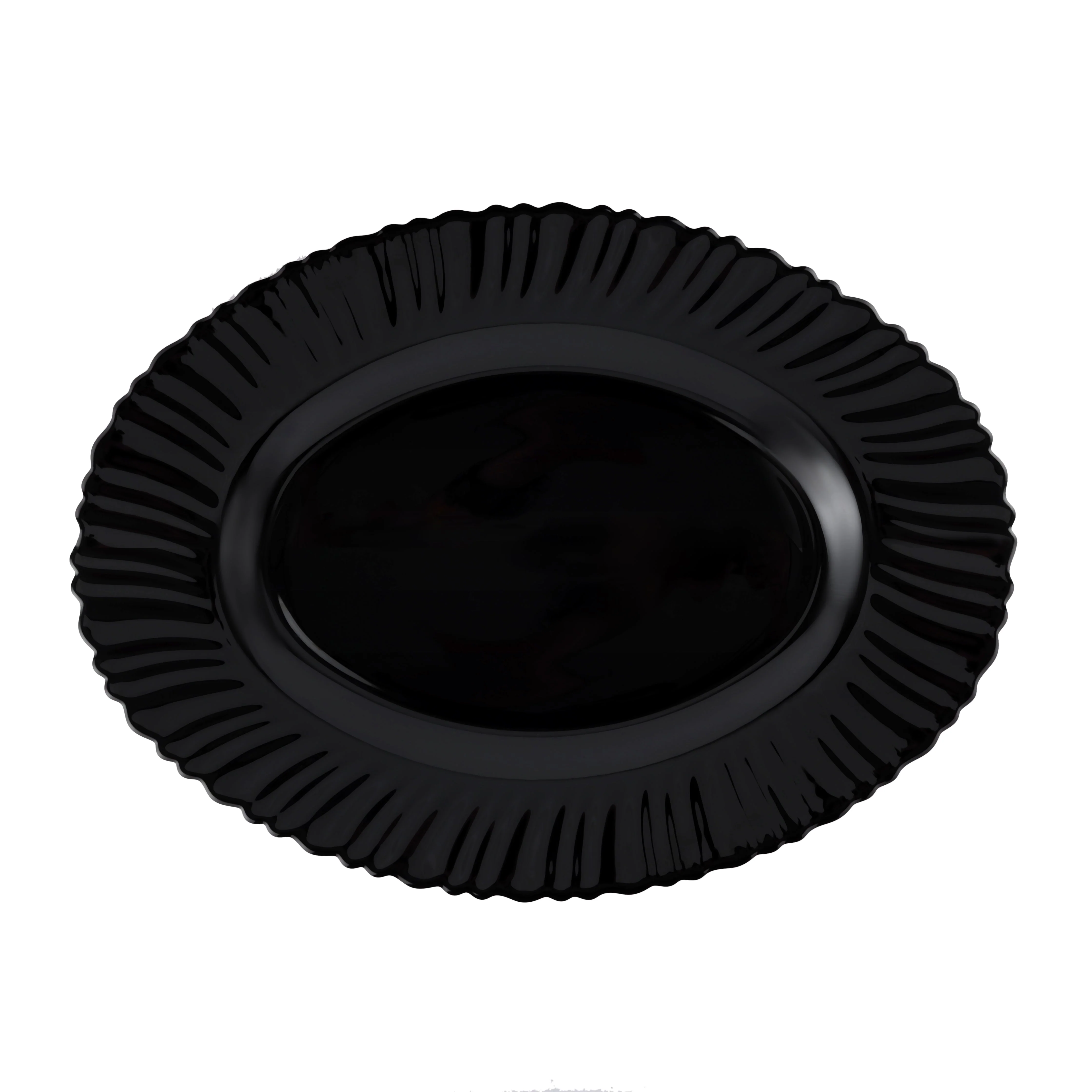 Royalford RF11900 13" opalware oval plate| black wave design, lightweight & chip-resistant| microwave and dishwasher safe, ideal for everyday dining and serving meals| - Image 4