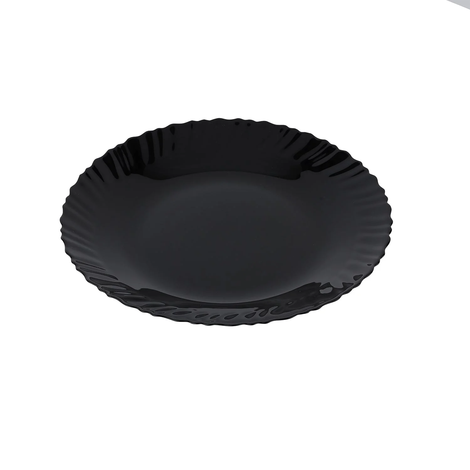 Royalford RF11901 10.5" Opalware Dinner Plate| stylish black wave design & chip-resistant build| lightweight body & is microwave, dishwasher safe for daily use| - Image 4