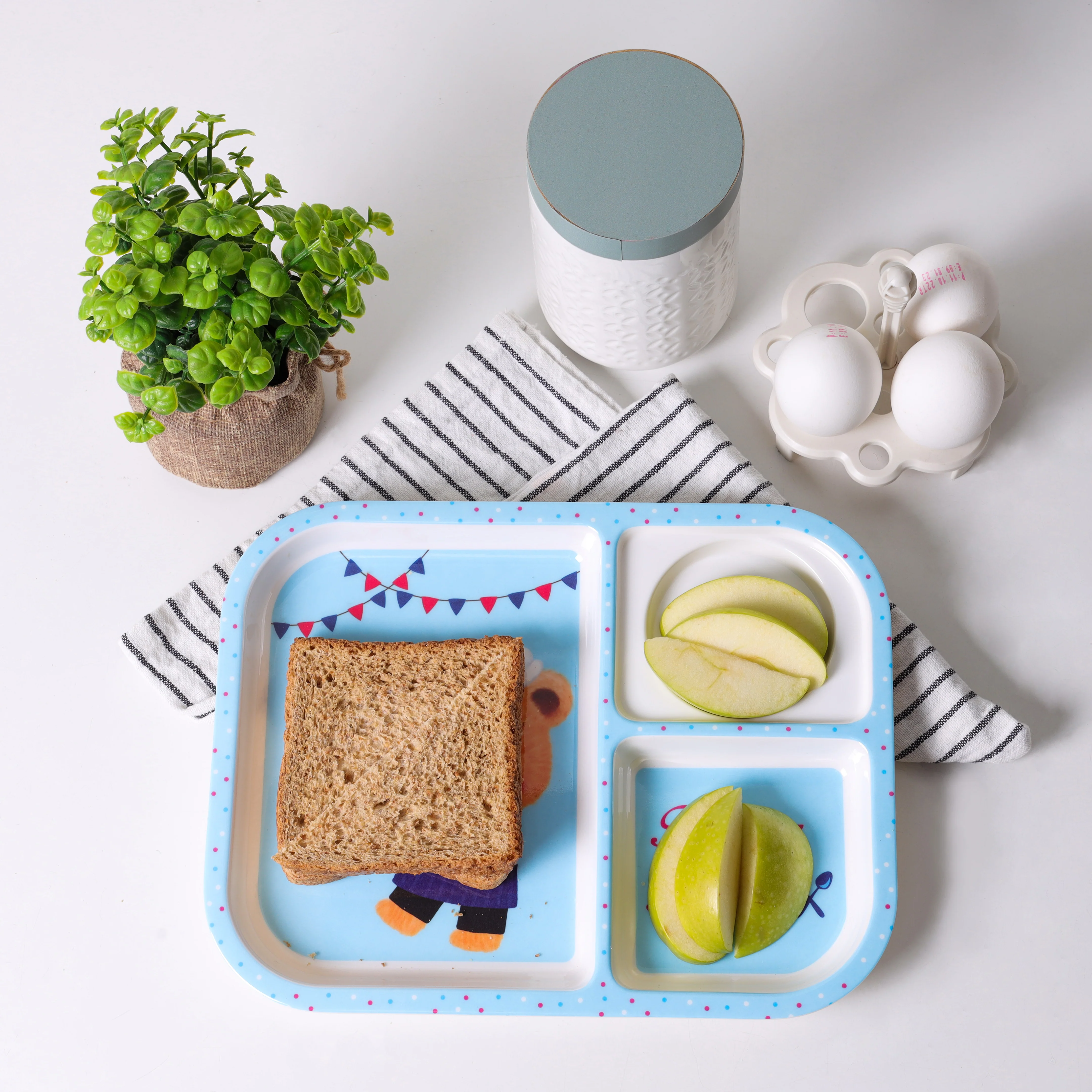 Royalford RF11932 Baby Plate| 3 compartments and made from durable BPA-free melamine| cute design, odor-free material, and ideal for safe, organized kids meals| - Image 4