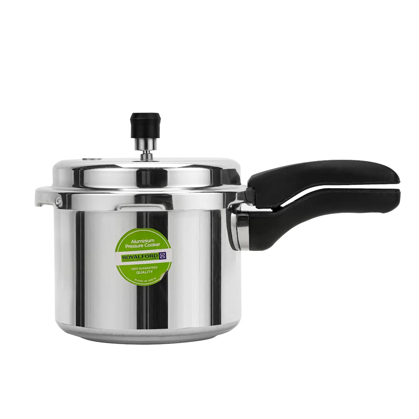Royalford RF11941NS 3L Aluminium Pressure Cooker| Improved Pressure Regulator & Anti-Implosion Lid| Durable, Stepped Bottom Design and Strong Ergonomic Handle|