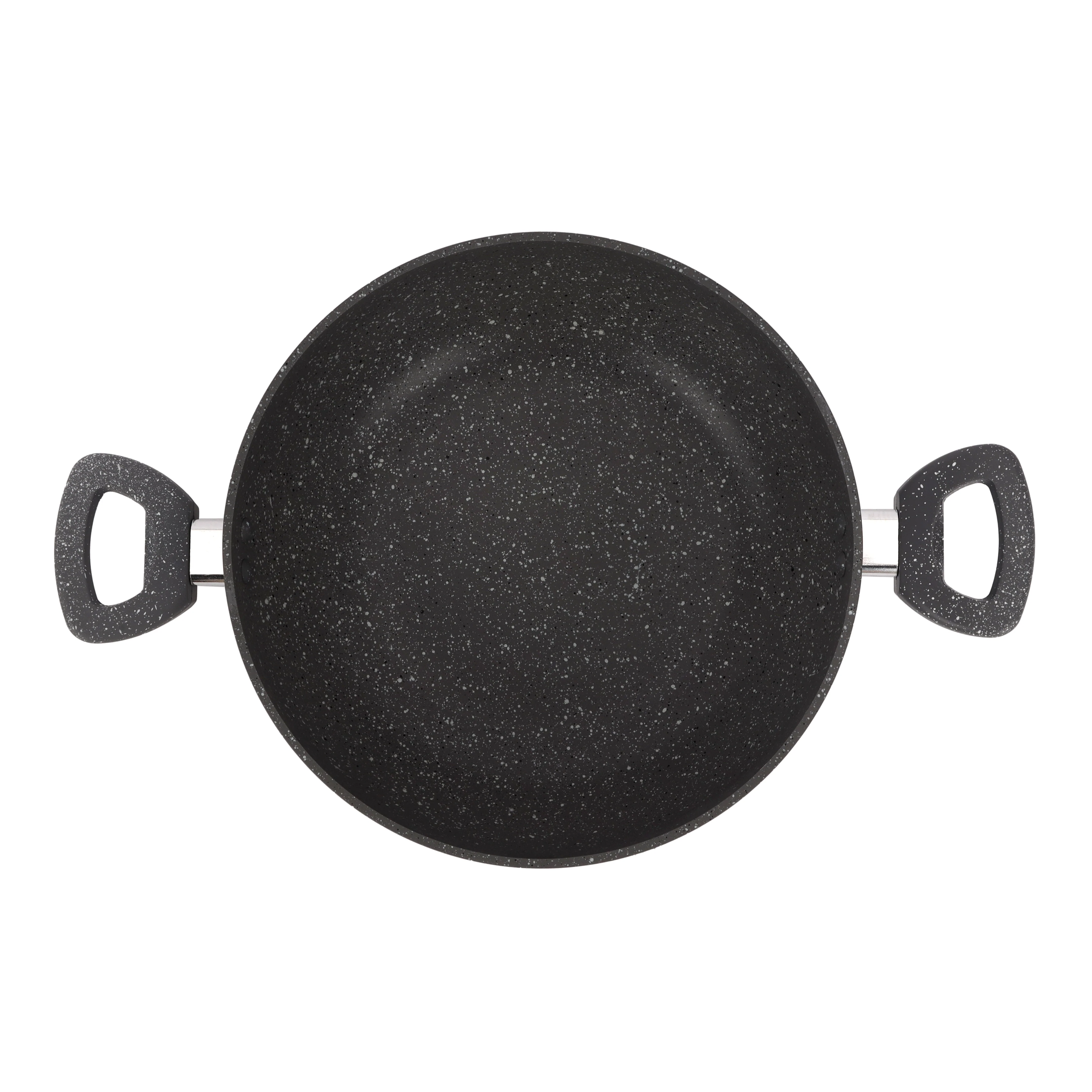 Royalford RF11967 Smart Granite wok pan with glass lid |features forged aluminium body, 5-layer granite coating, soft-touch handles and full induction compatibility - Image 4