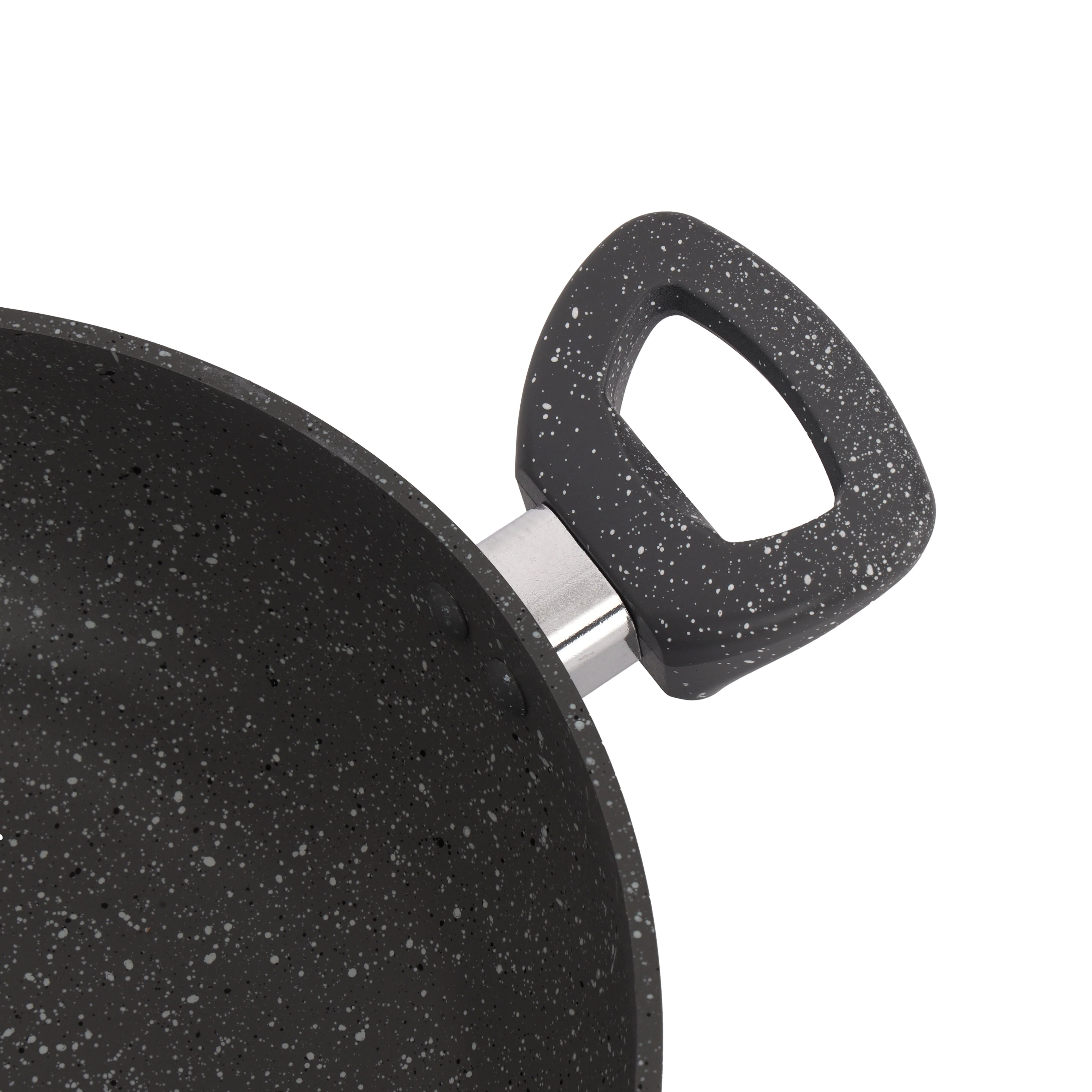 Royalford RF11968 Smart Granite Wok Pan| featuring durable 5-layer granite coating, forged aluminium body, glass lid, handles and induction compatibility for daily use - Image 5