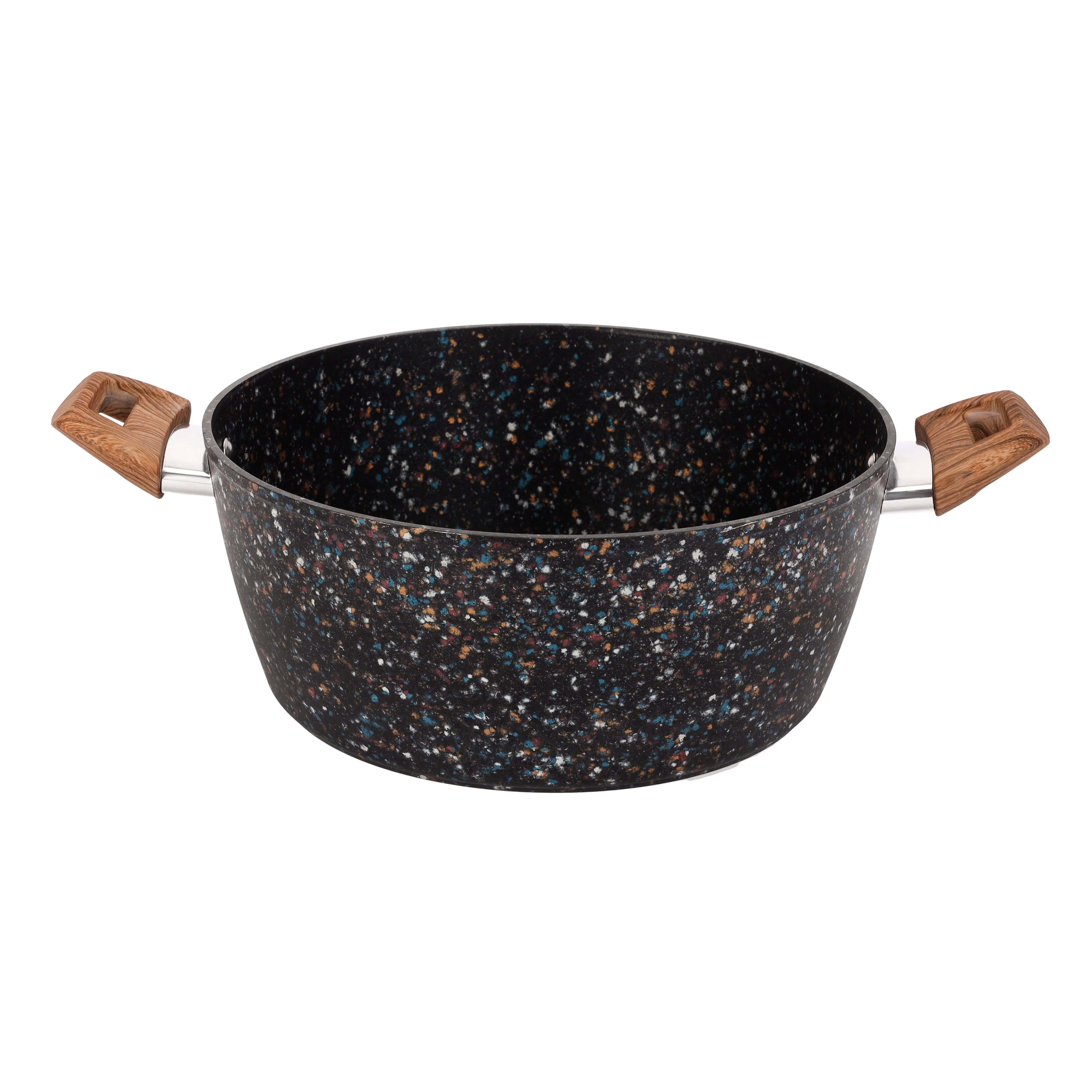 Royalford RF12018 28cm Forged Aluminium Casserole | Multistone Granite Non-Stick Coating| Induction Compatible Deep Cooking Pot with Glass Lid | PFOA Free Family Use - Image 3