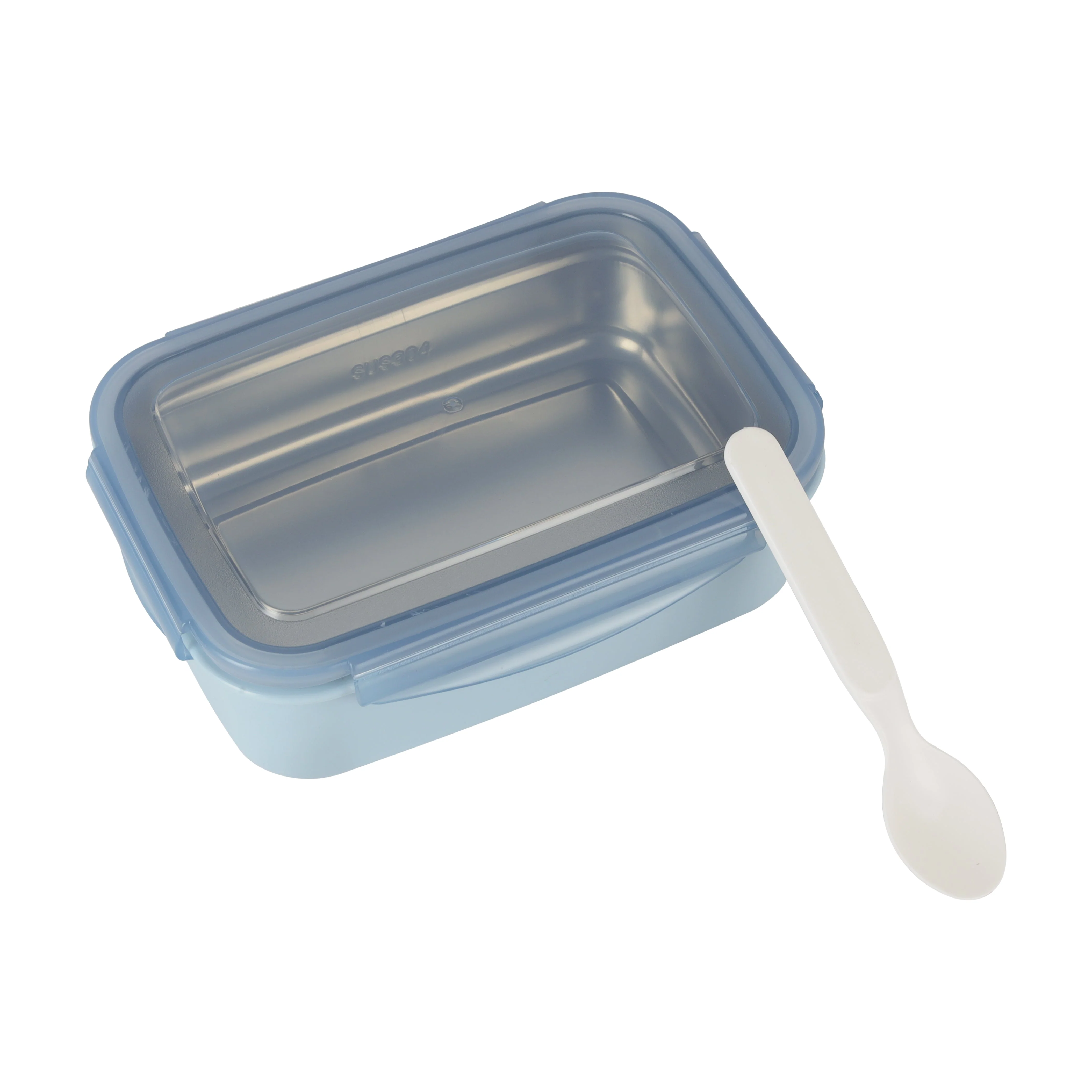 Royalford RF12187 850ML Lunch Box with Stainless Steel Tray and Spoon | BPA Free Leak-Proof Food Container | 4-Side Lock Lid | Freezer Safe | Durable PPE Outer Body - Image 5