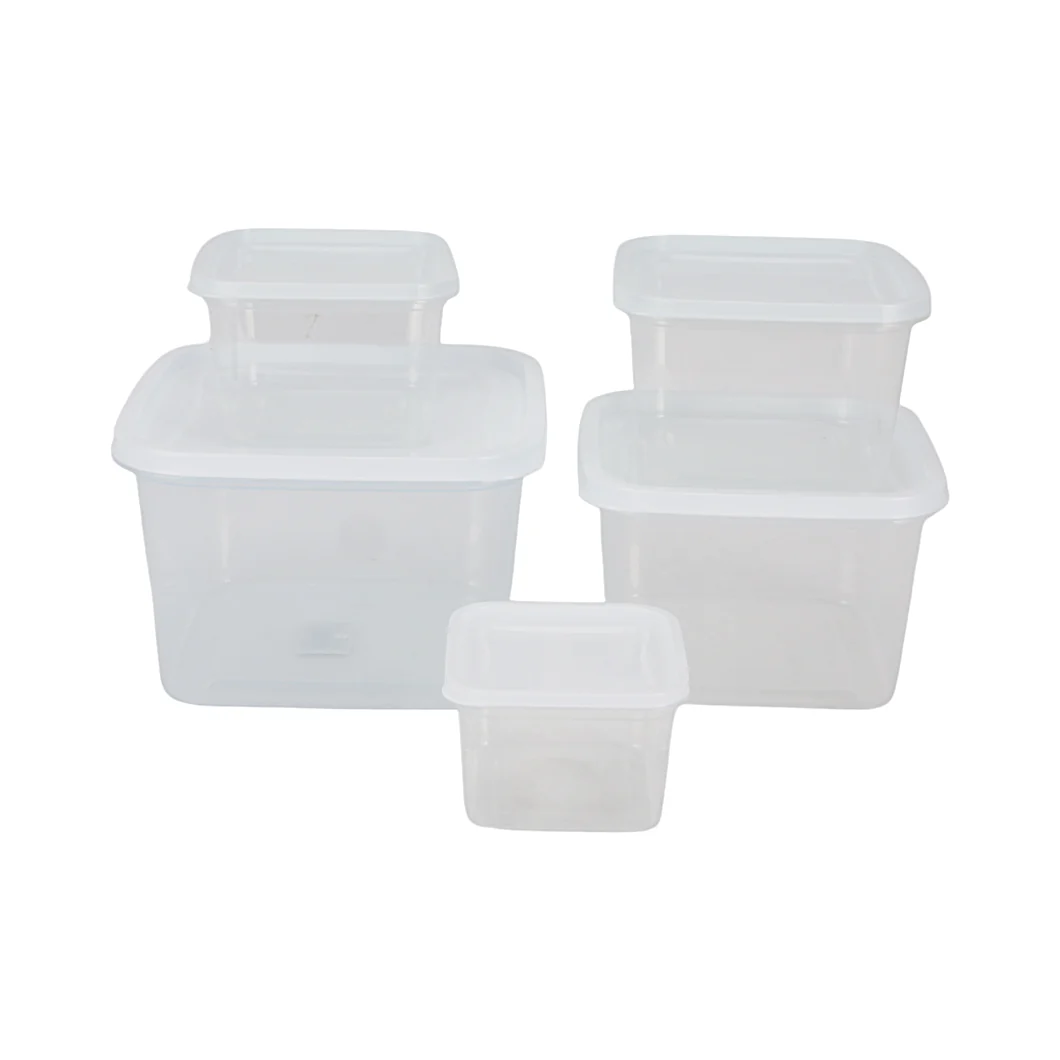 Royalford RF12189 Square Food Storage Container Set 5PCS | BPA Free Leakproof Food Storage Boxes with Lids | Freezer Safe Stackable Plastic Kitchen Storage Containers - Image 2