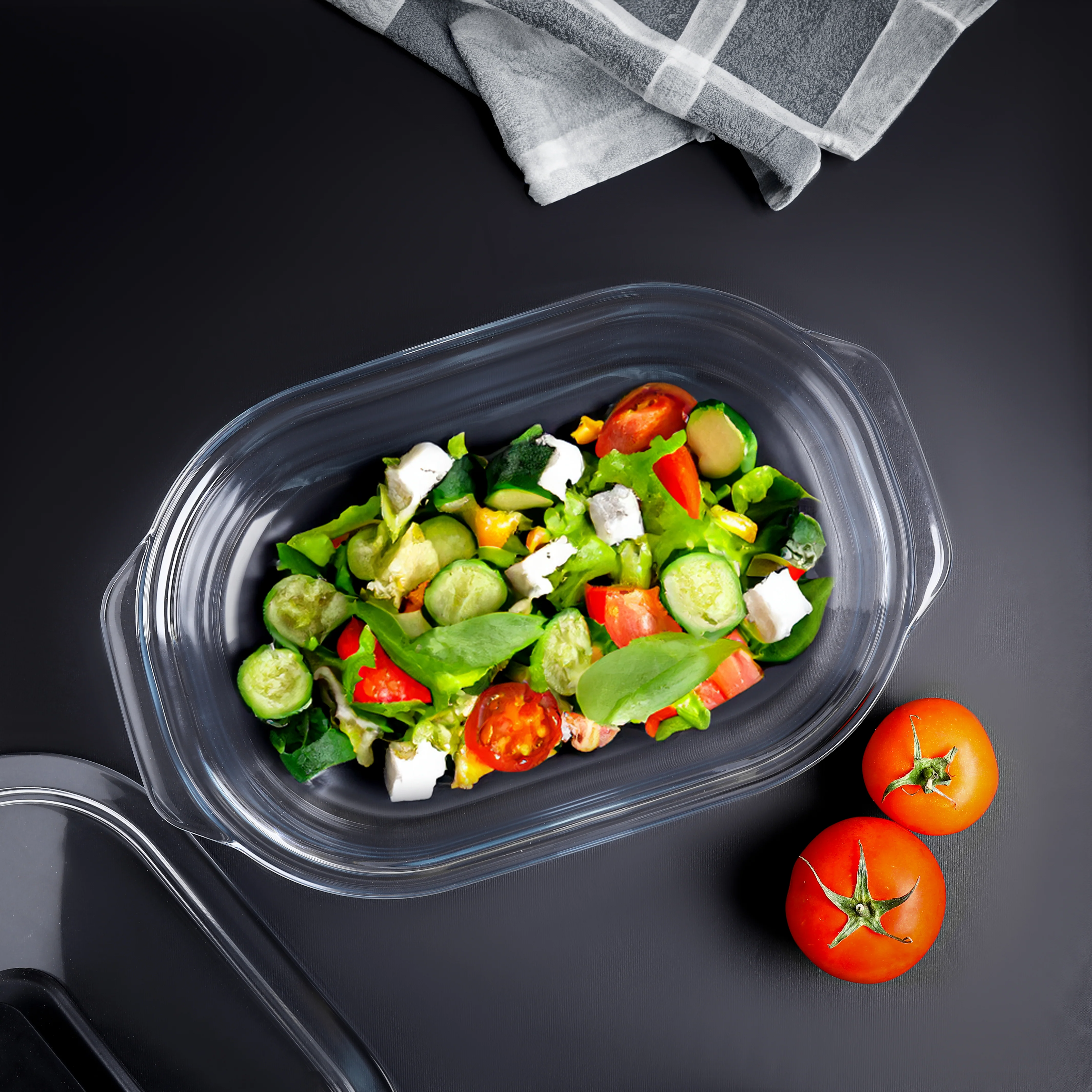Royalford RF12195 Glass Baking Dish with Lid 3L| Tempered Glass Bake N Serve, Oven Dishwasher & Freezer Safe| BPA, Lead Free, Ideal for Baking Serving & Storage| - Image 5