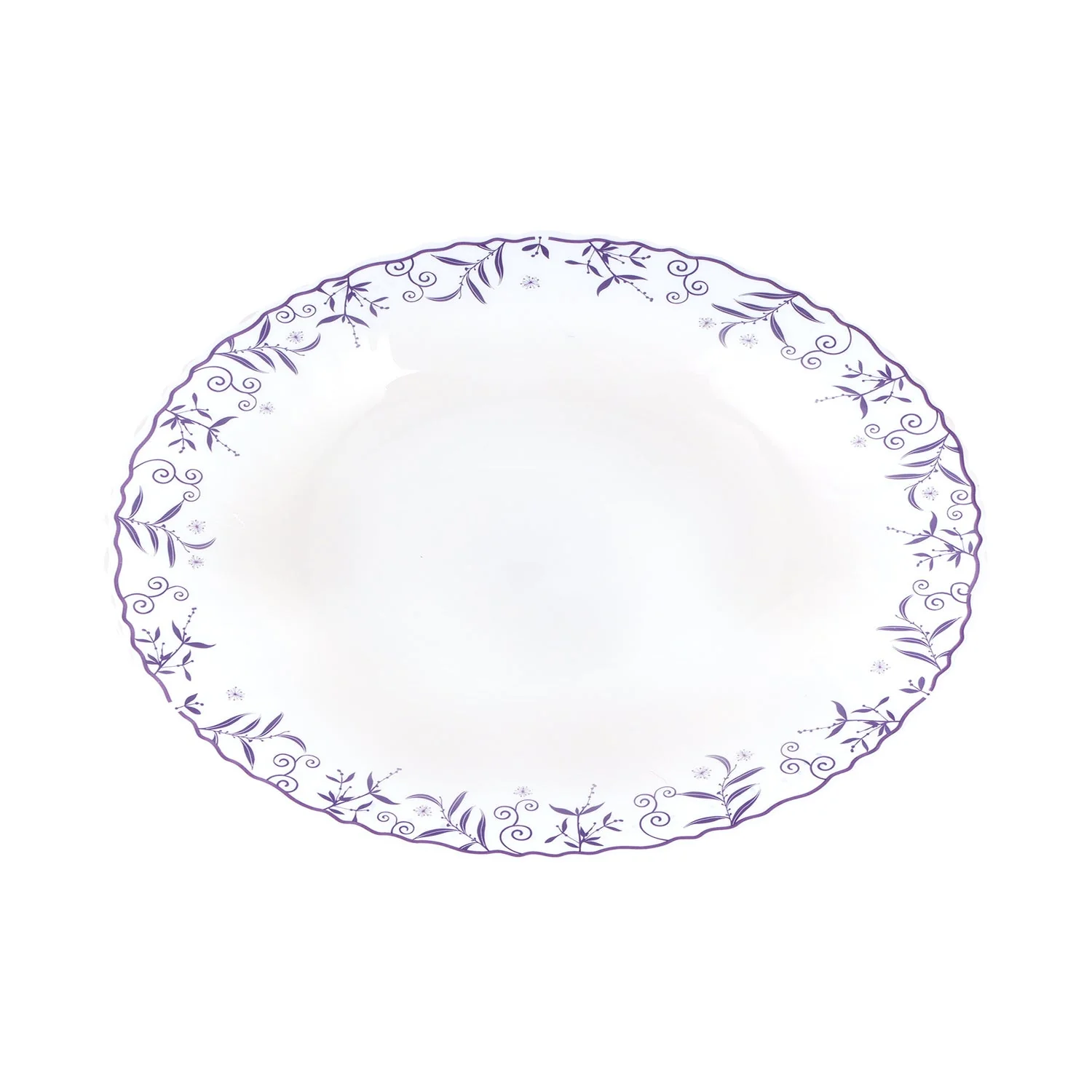 Royalford RF12234 Opalware Oval Plate 14 Inch| Chip Resistant Microwave & Dishwasher Safe Lightweight| White Serving Plate with Elegant Floral Design for Dining Use| - Image 4