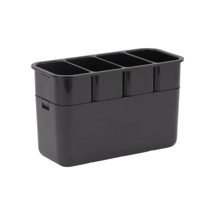 Royalford RF12240 Stainless Steel Utensils Holder | 4 Compartment Design and Drain Hole, Detachable, Rotating Base| Space-Saving Kitchen Organizer for Home Use| - Image 4