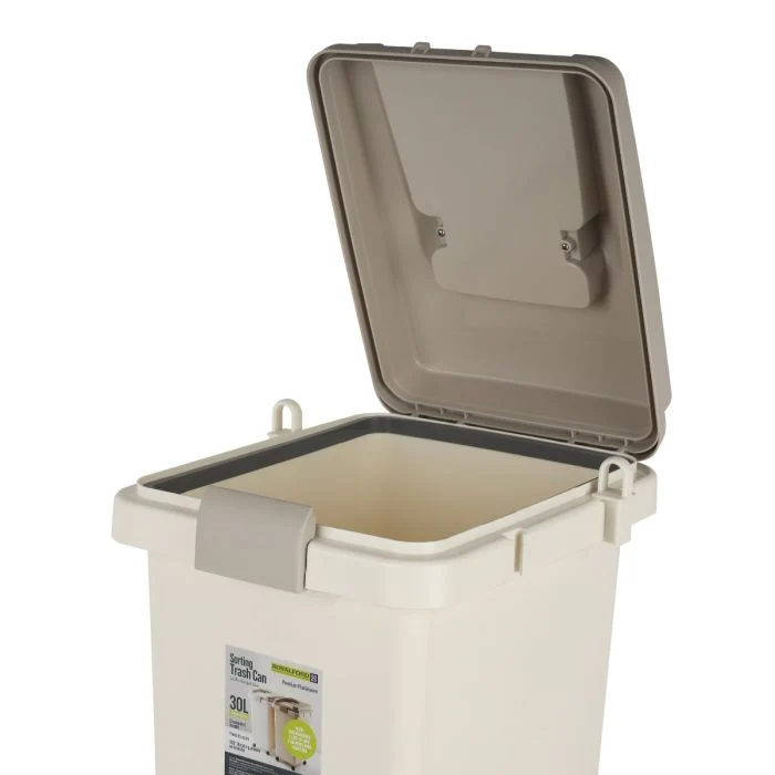 Royalford RF12250 30L Sorting Trash Can| Interlocking Clips, Press-Open Lid & Durable Plastic Waste Bin| for Home, Kitchen, Office, Bathroom & Waste Segregation| - Image 5