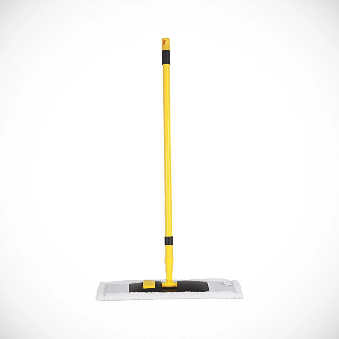 Royalford RF12254 Microfiber Mop with Iron Handle | 43x12cm Wide Head | 130cm Extendable Telescopic Handle | Scratch-Free Professional Floor Cleaning Mop for All Surfaces