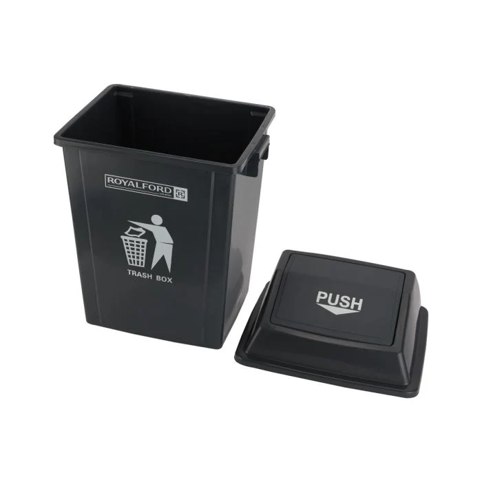 Royalford RF12400 60L Plastic Dust Bin with Push Lid| Premium Quality Trash Box for Home, Office, Kitchen & Commercial Waste Management Use Indoor Outdoor Applications - Image 4