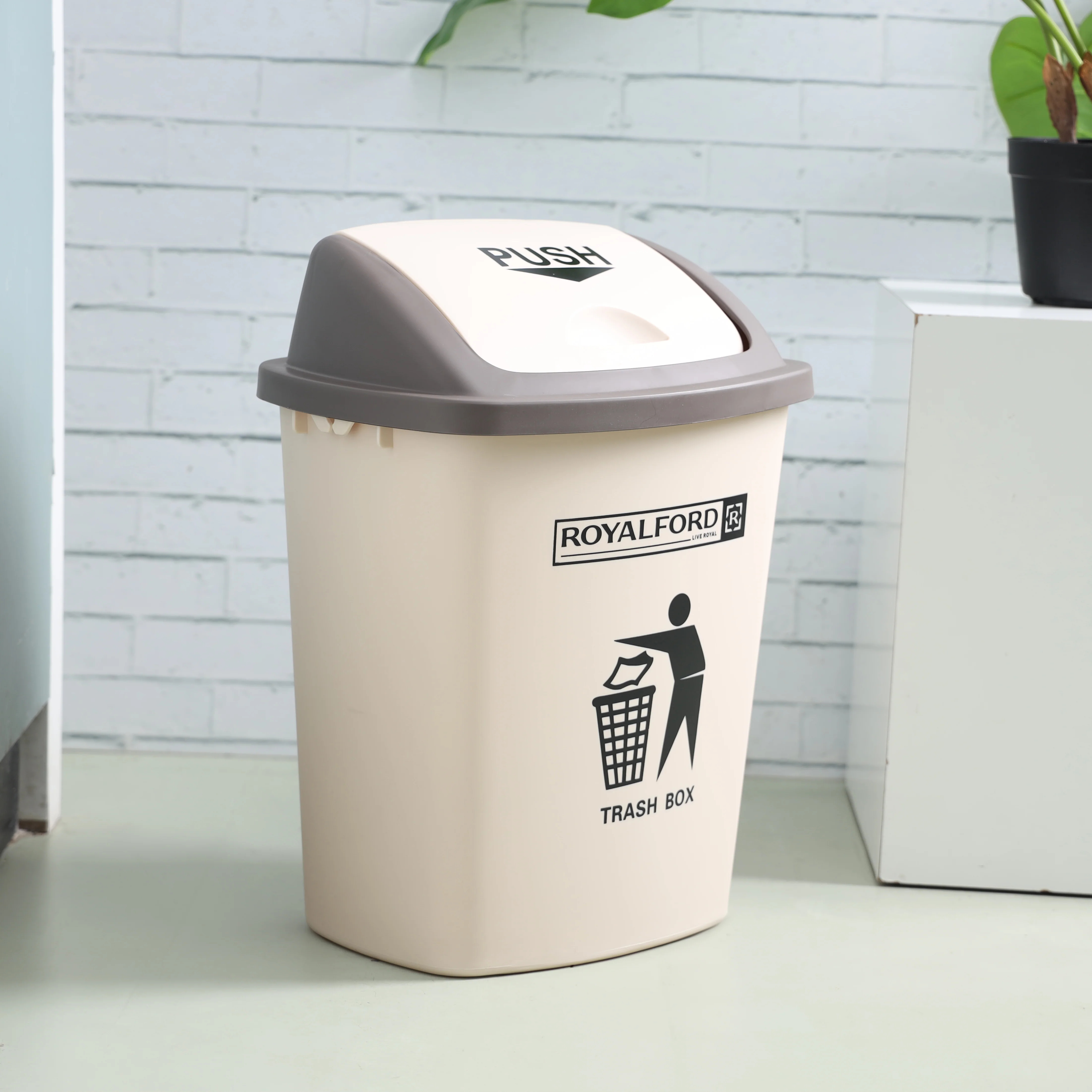 Royalford RF12403 Plastic Dust Bin 20Ltr | Push Lid Durable Premium Plastic Trash Box| Compact, for Home, Office and Bedroom, Daily Hygienic Waste Disposal Use| - Image 4
