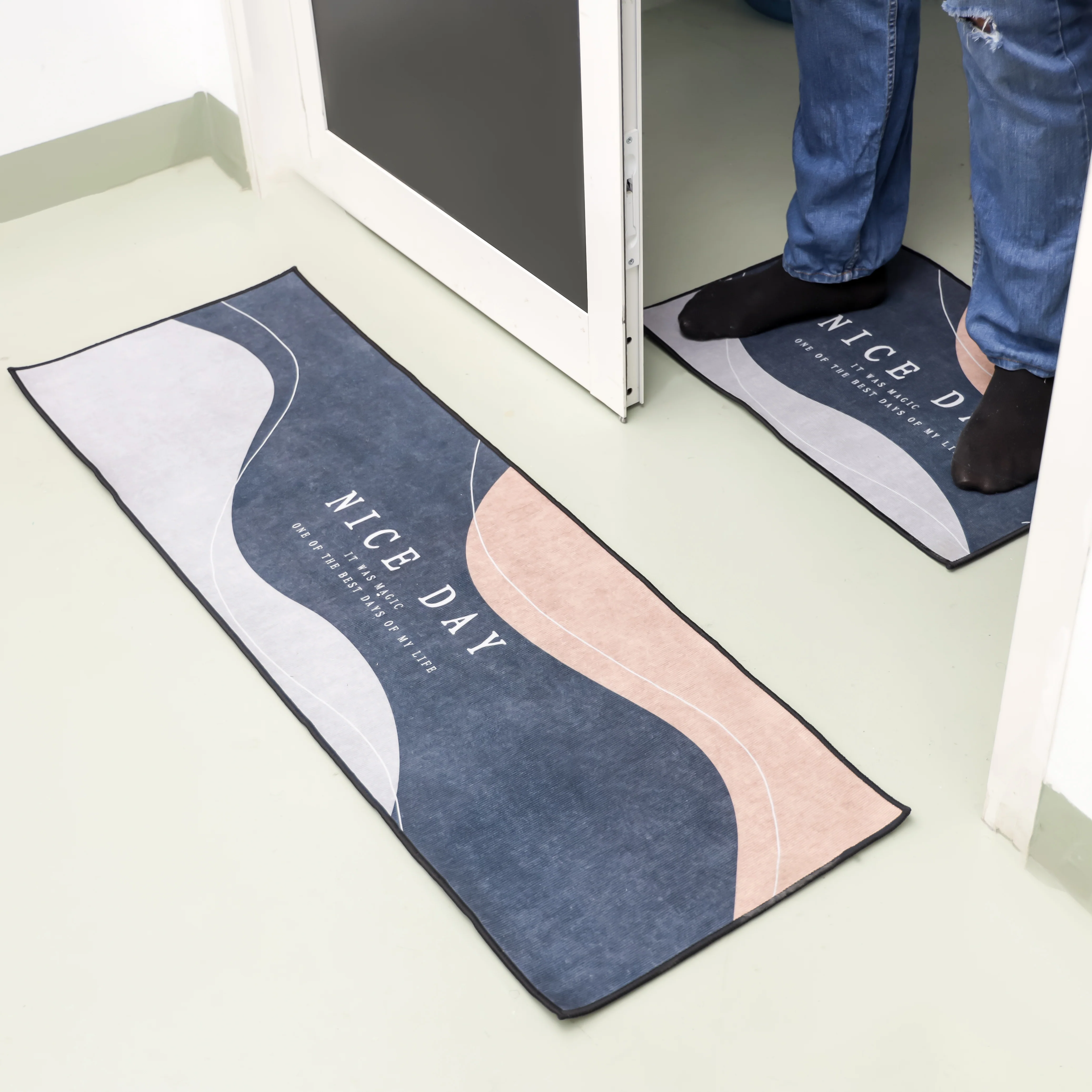 RoyalFord RF12472 Door Mat 2-Piece Set| featuring premium polyester, washable fabric & non-skid base| Lightweight, Dust with Dirt Trapping and multipurpose use| - Image 3