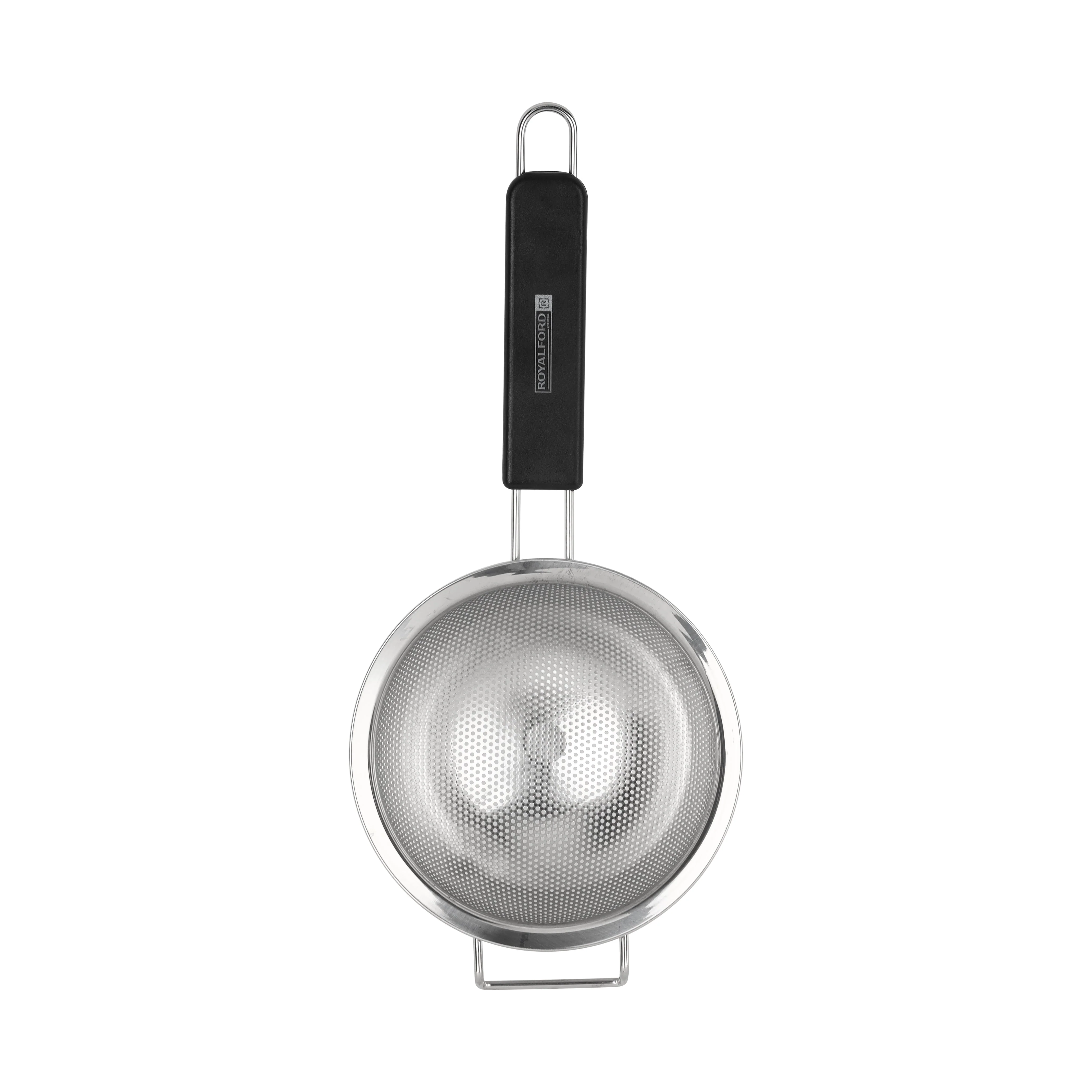 Royalford RF12660 Stainless Steel Strainer | 20cm Extra Fine Mesh Kitchen Strainer | Long Non-Slip PP Handle | Dishwasher Safe Food Strainer for Pasta, Tea & Vegetables - Image 2