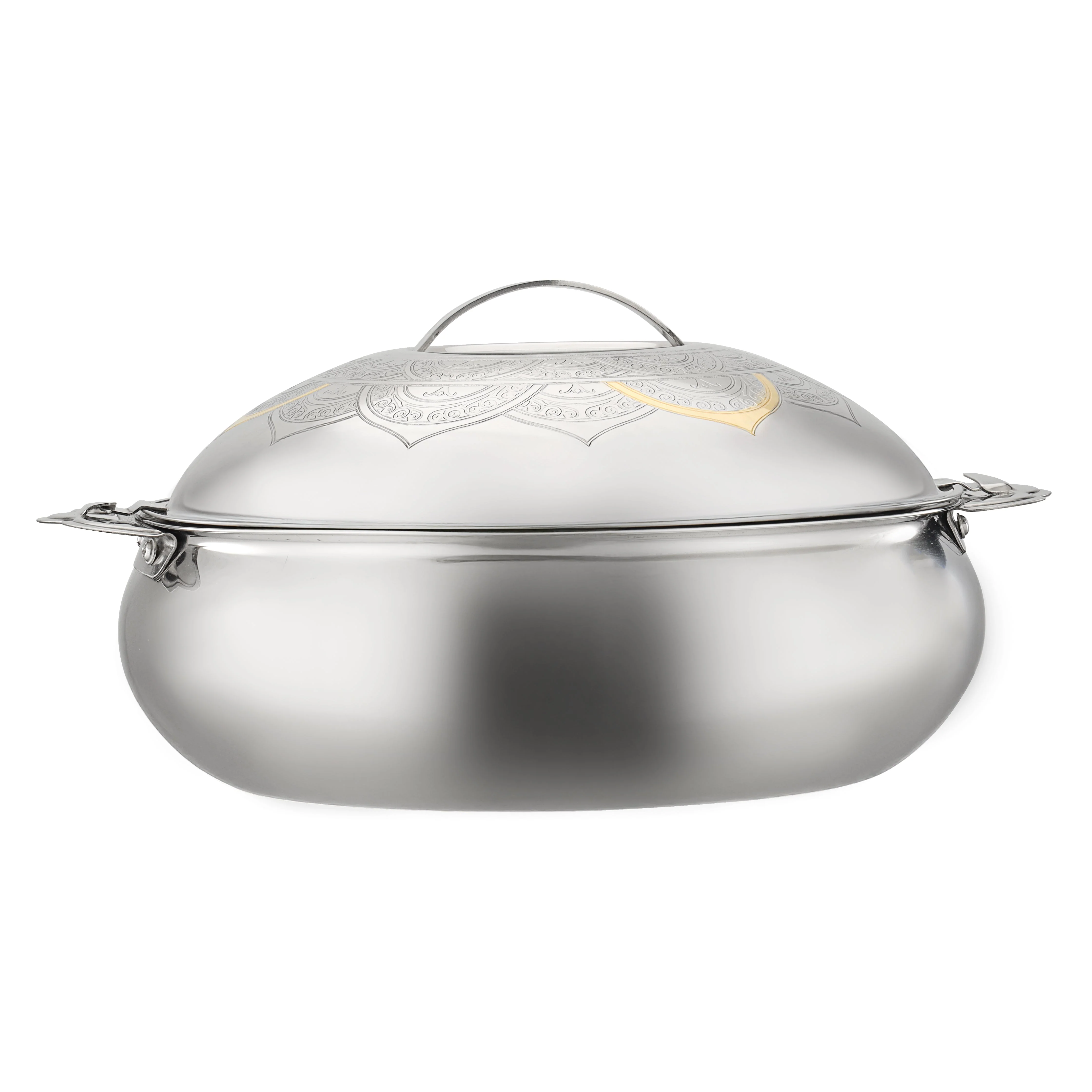 Royalford RF12716 Tuffah Stainless Steel Hot Pot 3500ml | Double Wall Vacuum Insulated Food Warmer | Secure Twist Lock Lid| Convenient Handles & Elegant Serving Design - Image 3