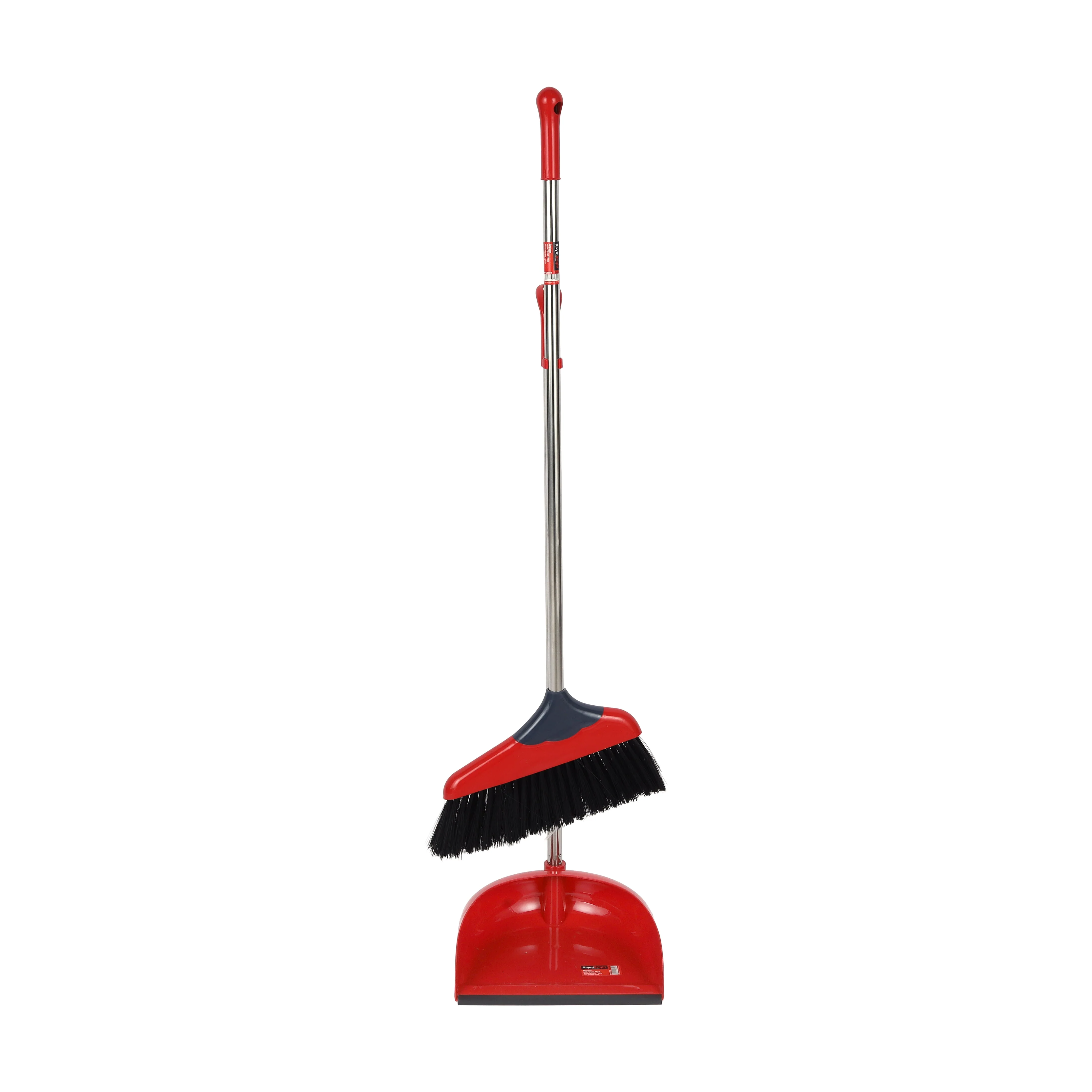 Royalford RF12759 Broom with Dust Pan Set 22.5cm | Floor Cleaning Broom with Steel Handle & PP Bristles | Sweeping Set for Home, Kitchen, Office & All Floor Types