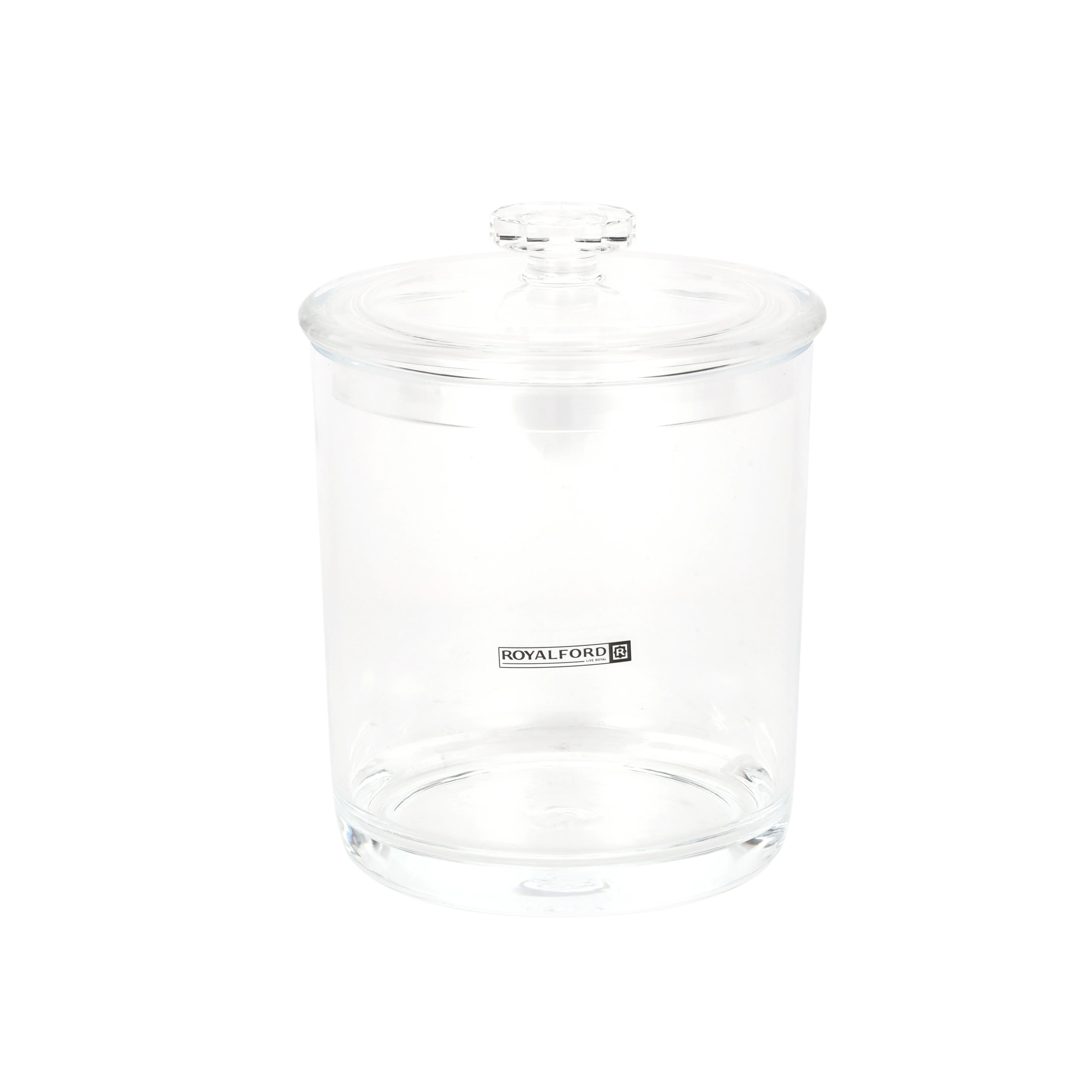 Royalford RF12762 900ML Multipurpose Acrylic Jar with Lid |  Clear Odor-Free and Lead-Free Storage Container | Durable, Top Rack Dishwasher & Freezer Safe Design