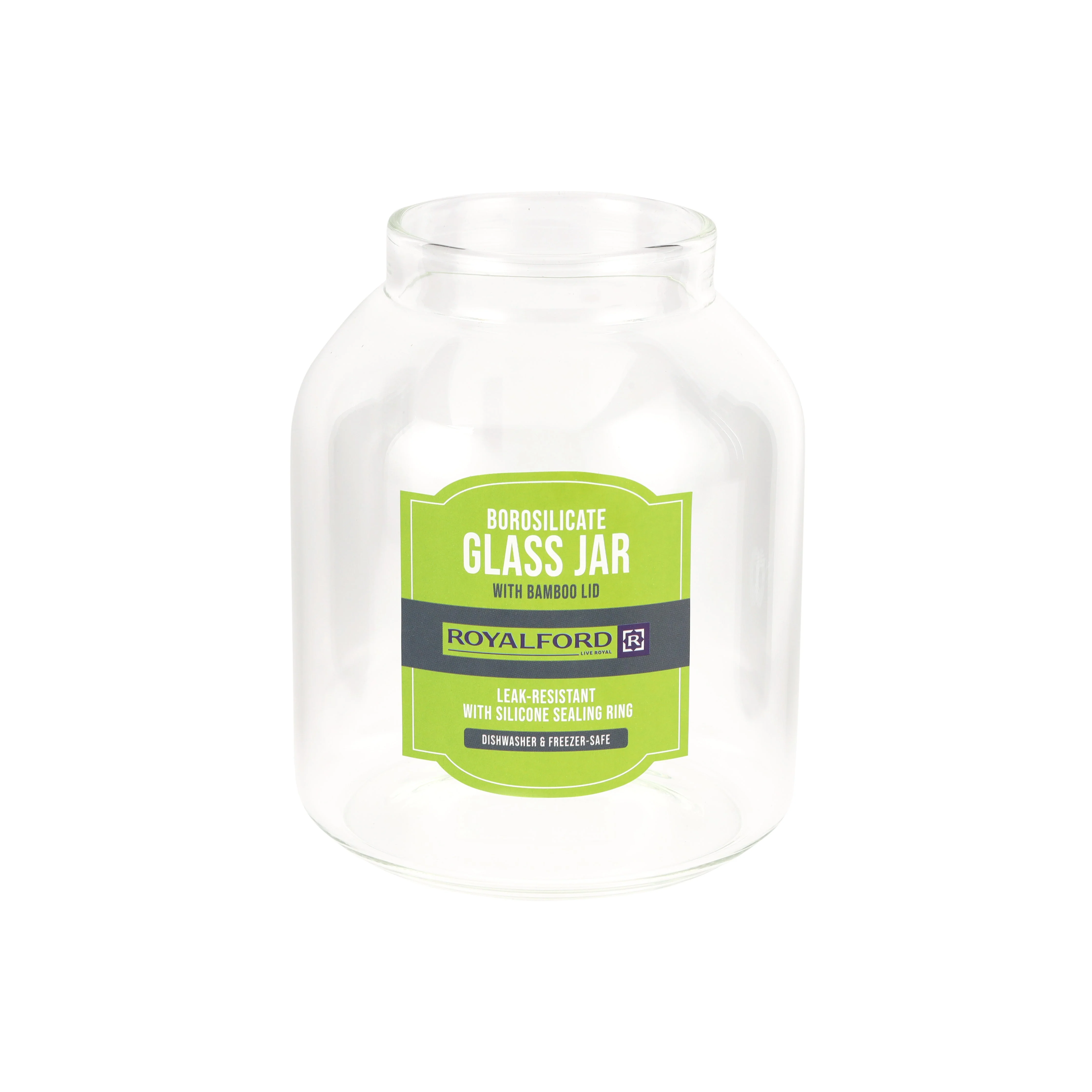 Royalford RF12793 Borosilicate Glass Storage Jar 1500ml | Airtight Bamboo Lid | BPA Free Transparent Kitchen Container for Coffee, Pasta, Snacks and Dry Food Storage - Image 3