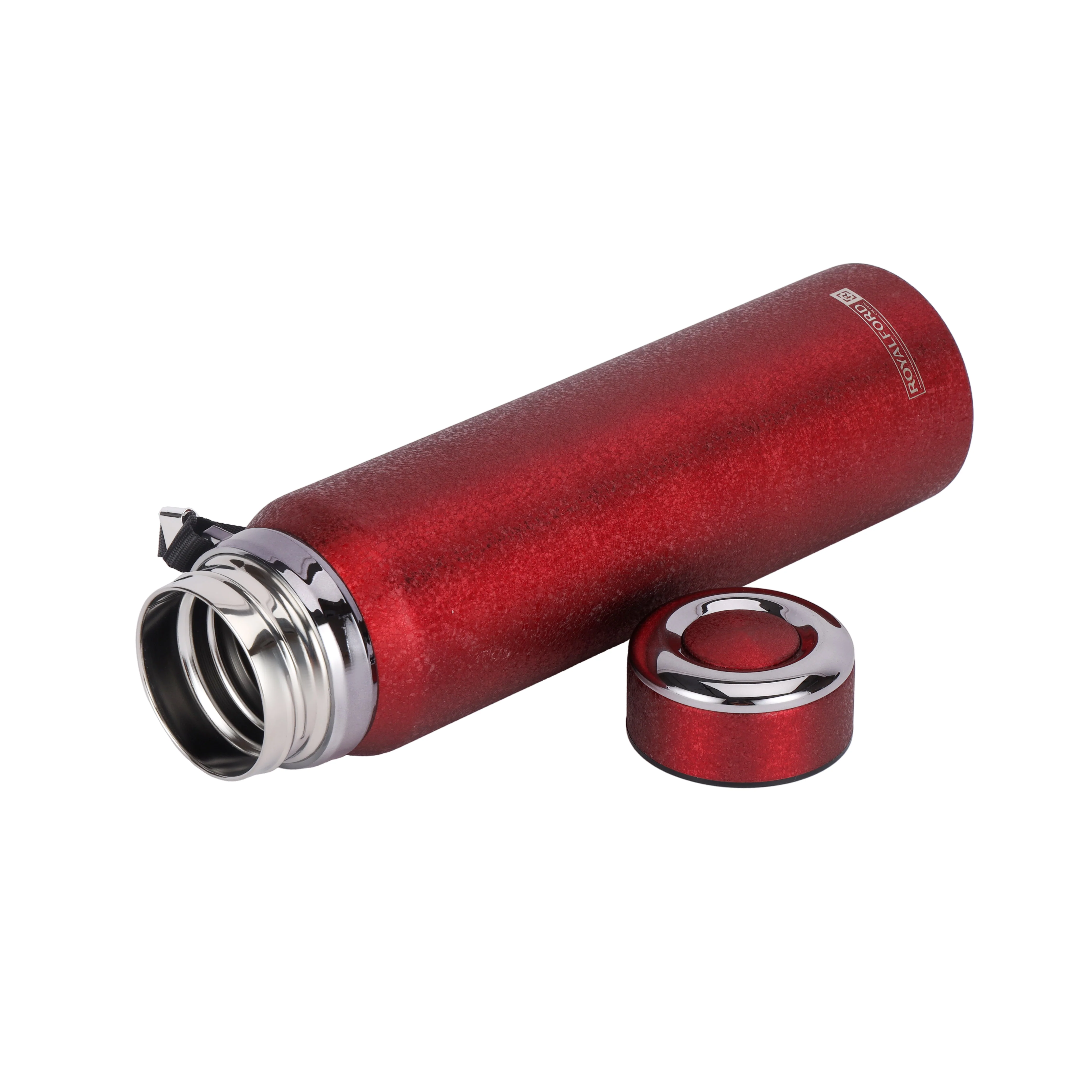 Royalford RF12806 1000ML Stainless Steel Vacuum Bottle | Double Wall Insulation | Leak Resistant Lid | Portable Wrist Strap | Hot & Cold Insulated Travel Flask - Image 3