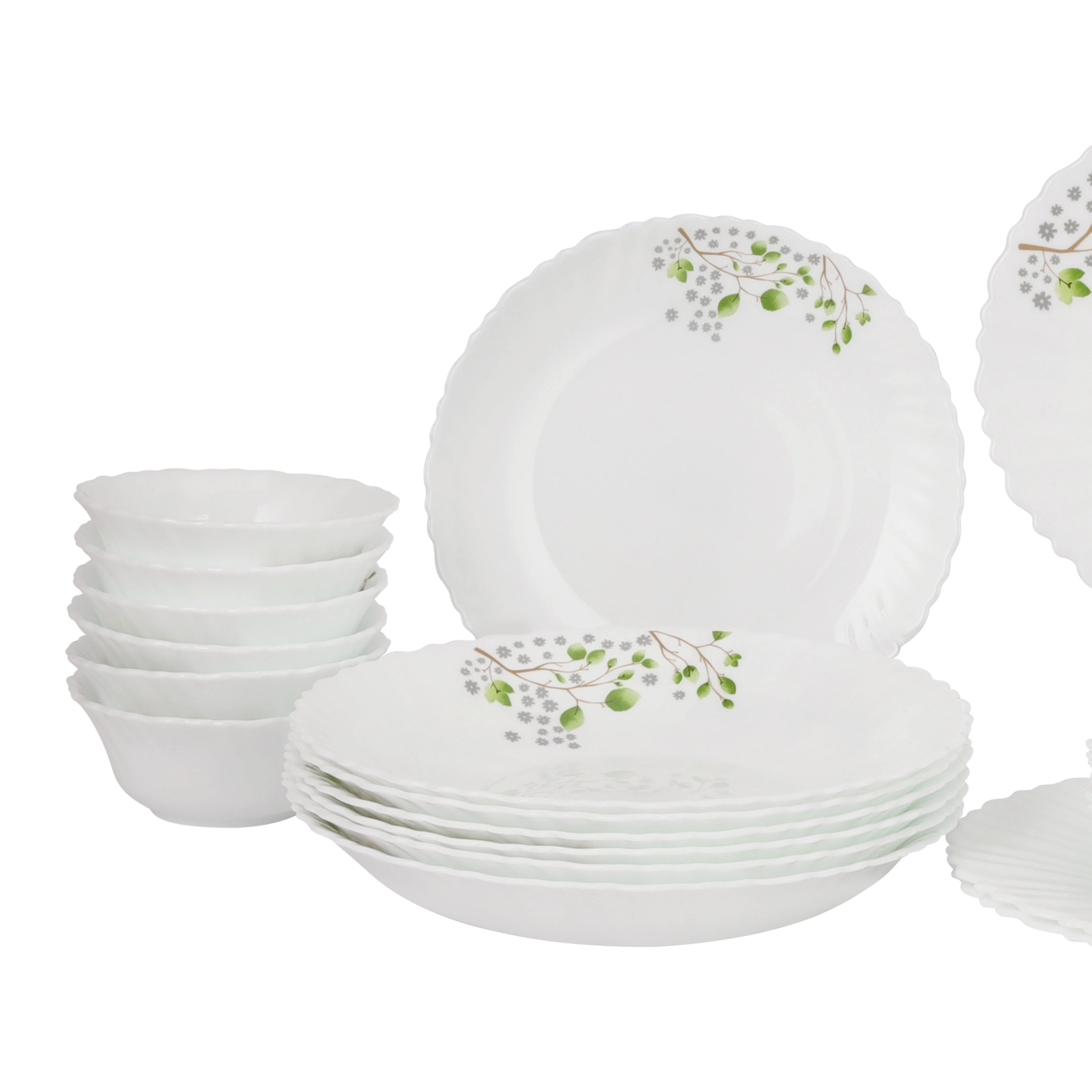 Royalford RF12881 Opalware Dinner Set 42 Pieces | Premium Lightweight Microwave & Dishwasher Safe Dinnerware Plates, Bowls & Spoons for Elegant Everyday Dining at Home - Image 4