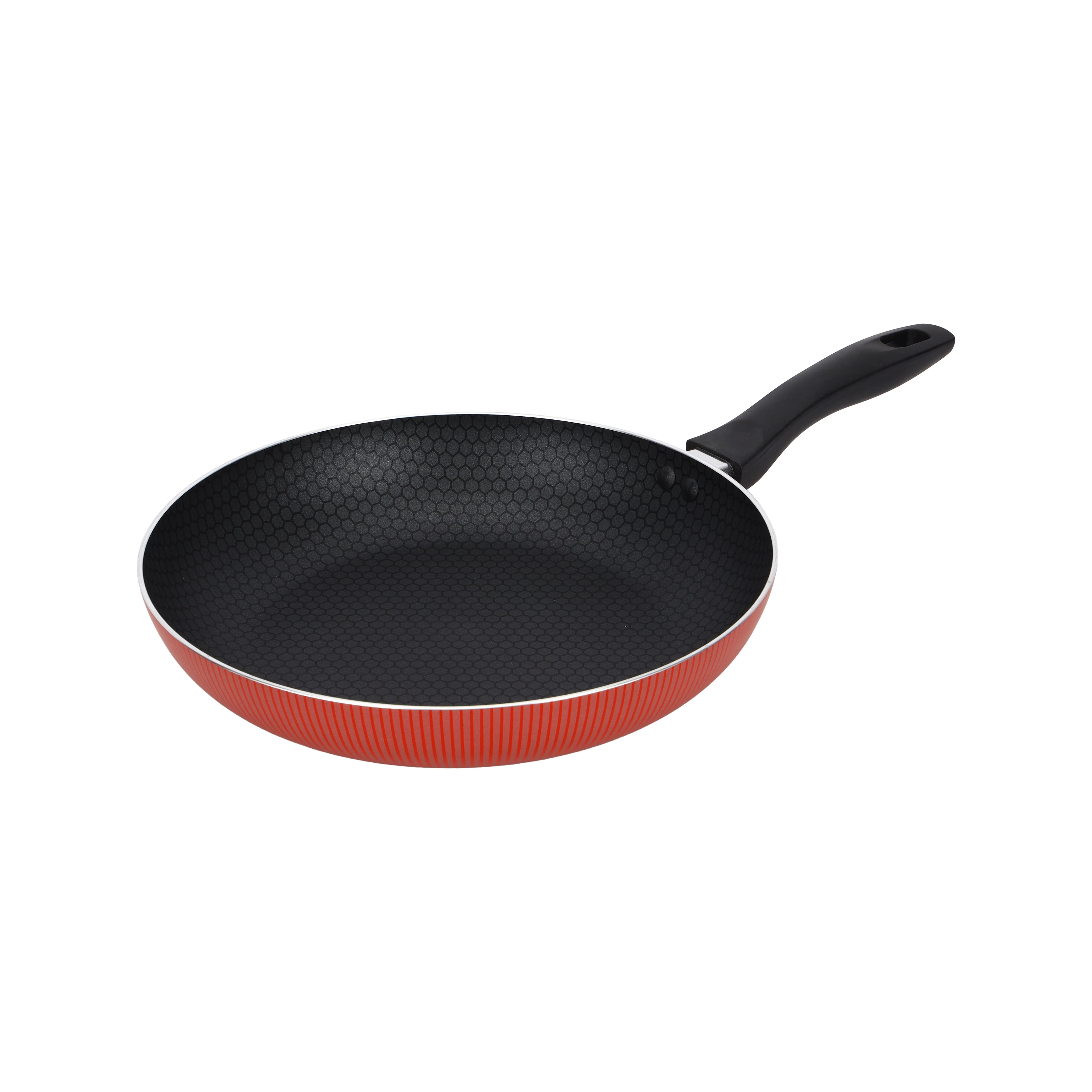 Royalford RF12885 Scarlet Honeycomb 26cm Frypan | 3-Layer Durable Non-Stick Interior | 2.5mm Thick Body | Heat-Resistant Bakelite Handle & Easy To Clean Design