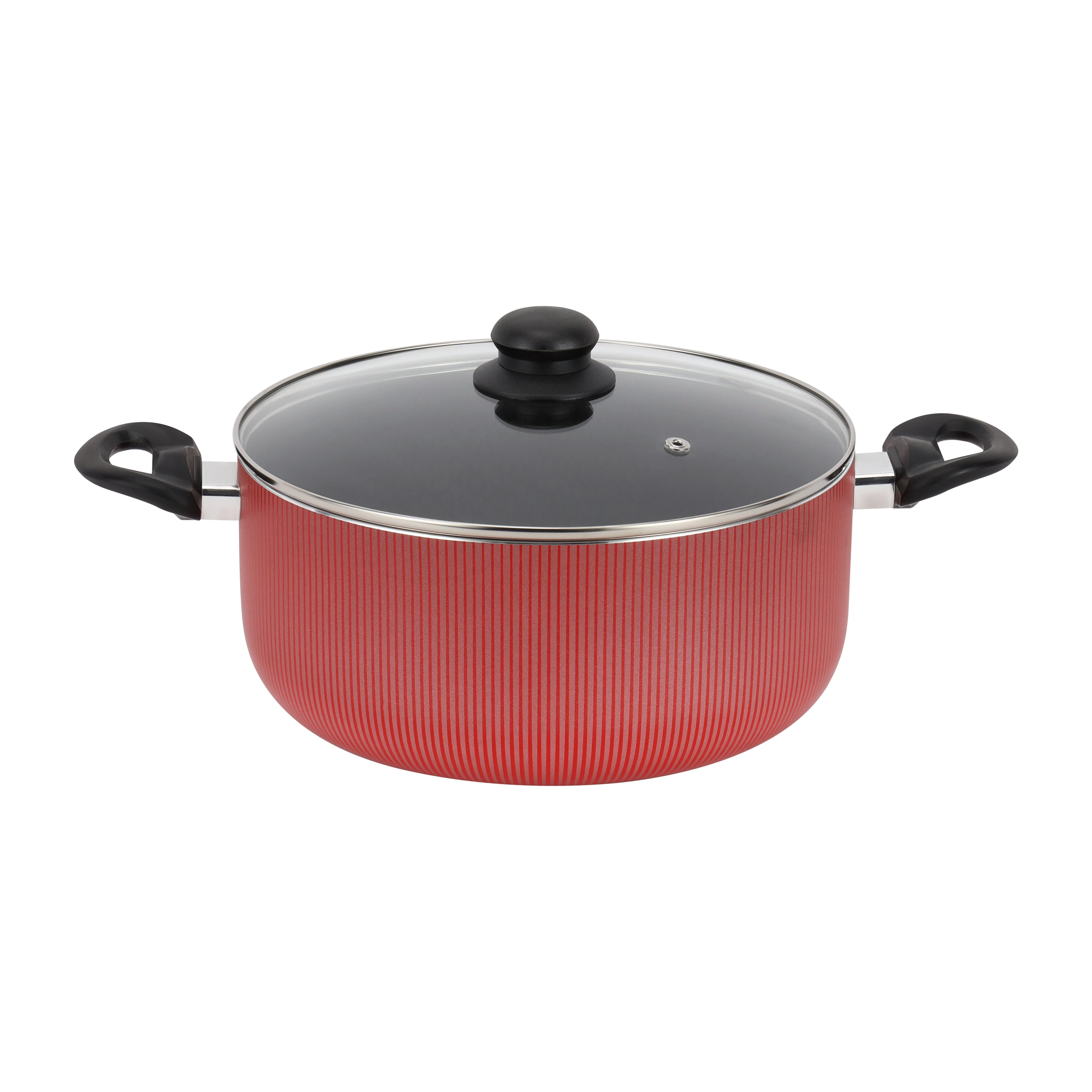 Royalford RF12888 22cm Scarlet Honeycomb Casserole with Lid| Premium Non-Stick Cooking Pot |Tempered Glass Lid| Ergonomic Heat-Resistant Handles for Effortless Cooking