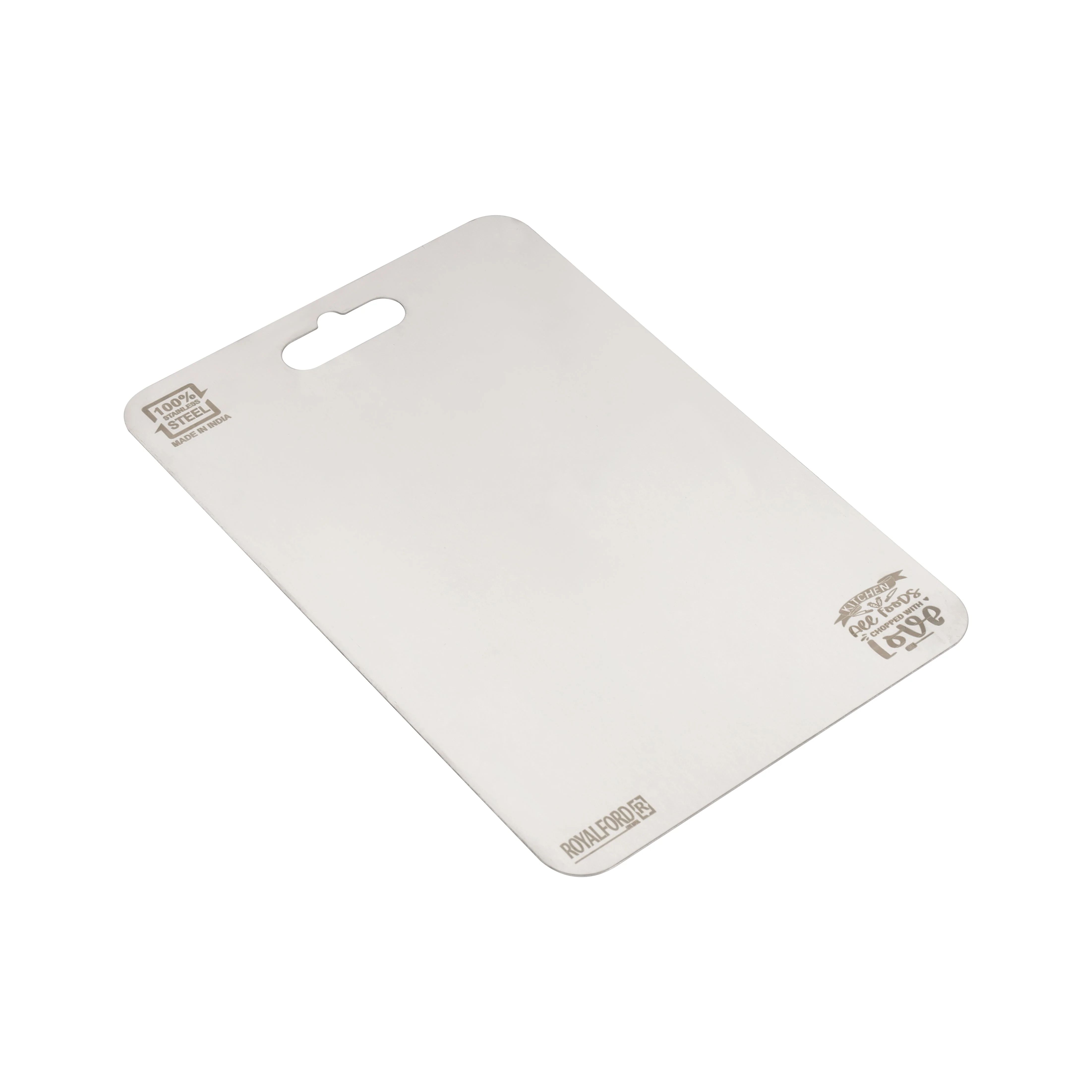 Royalford RF12900 Stainless Steel Chopping Board 31x21cm | Food-Grade BPA-Free Cutting Board | Durable, Scratch-Resistant, Hygienic & Easy to Clean Kitchen Prep Board - Image 3