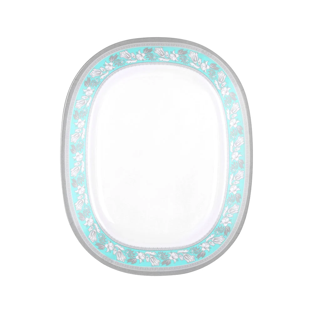 Royalford RF12908 14 Inch Melamine Oval Plate | Premium Lightweight Chip-Resistant Serving Platter | Freezer Safe, Break-Resistant & Top Rack Dishwasher Safe Dinnerware