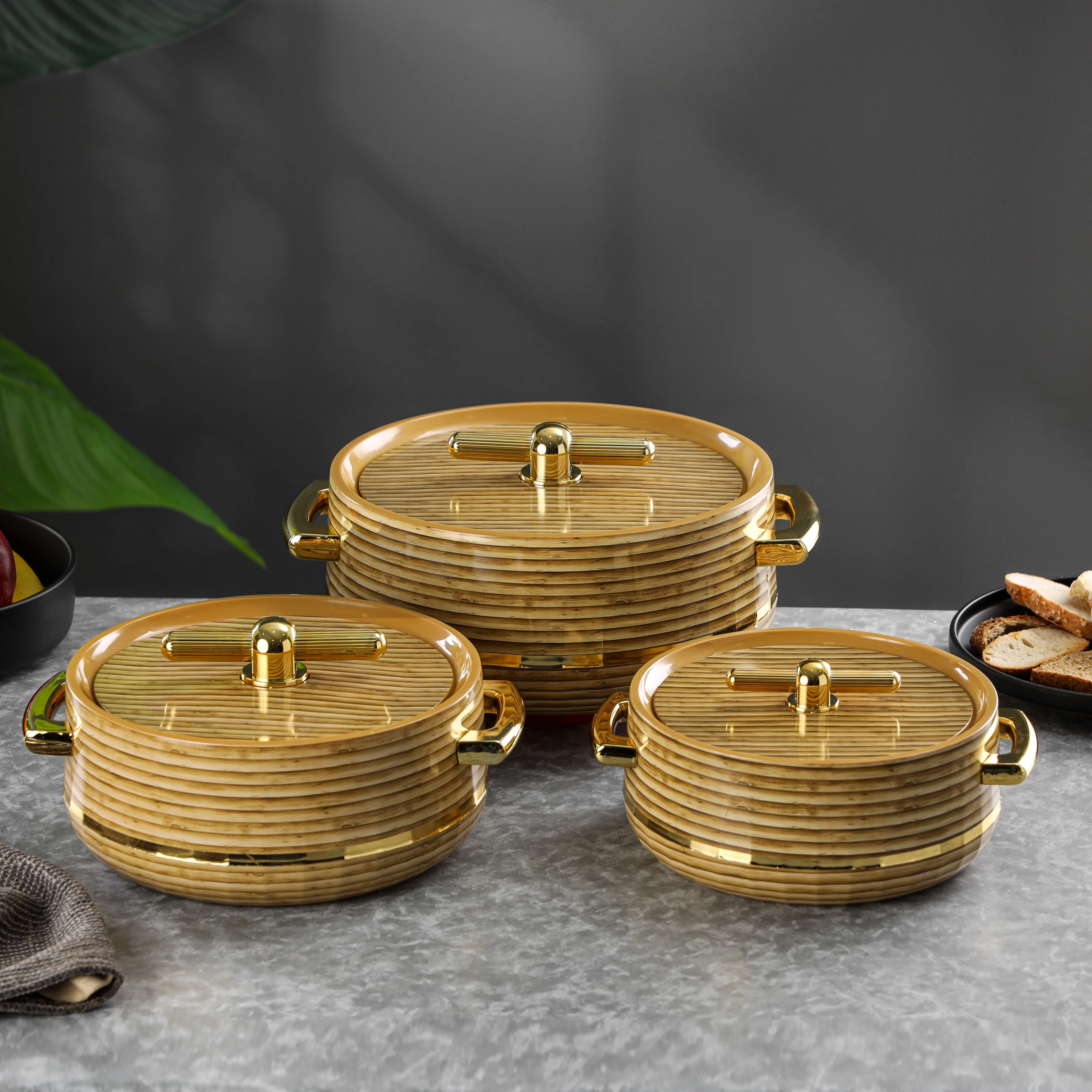 Royalford RF12965 Woodland Insulated Hot Pot 3-Piece Set| Stainless Steel Inner & PU Insulation| Keeps Food Hot, Fresh for Longer, for curries, rice & hot meals| - Image 5