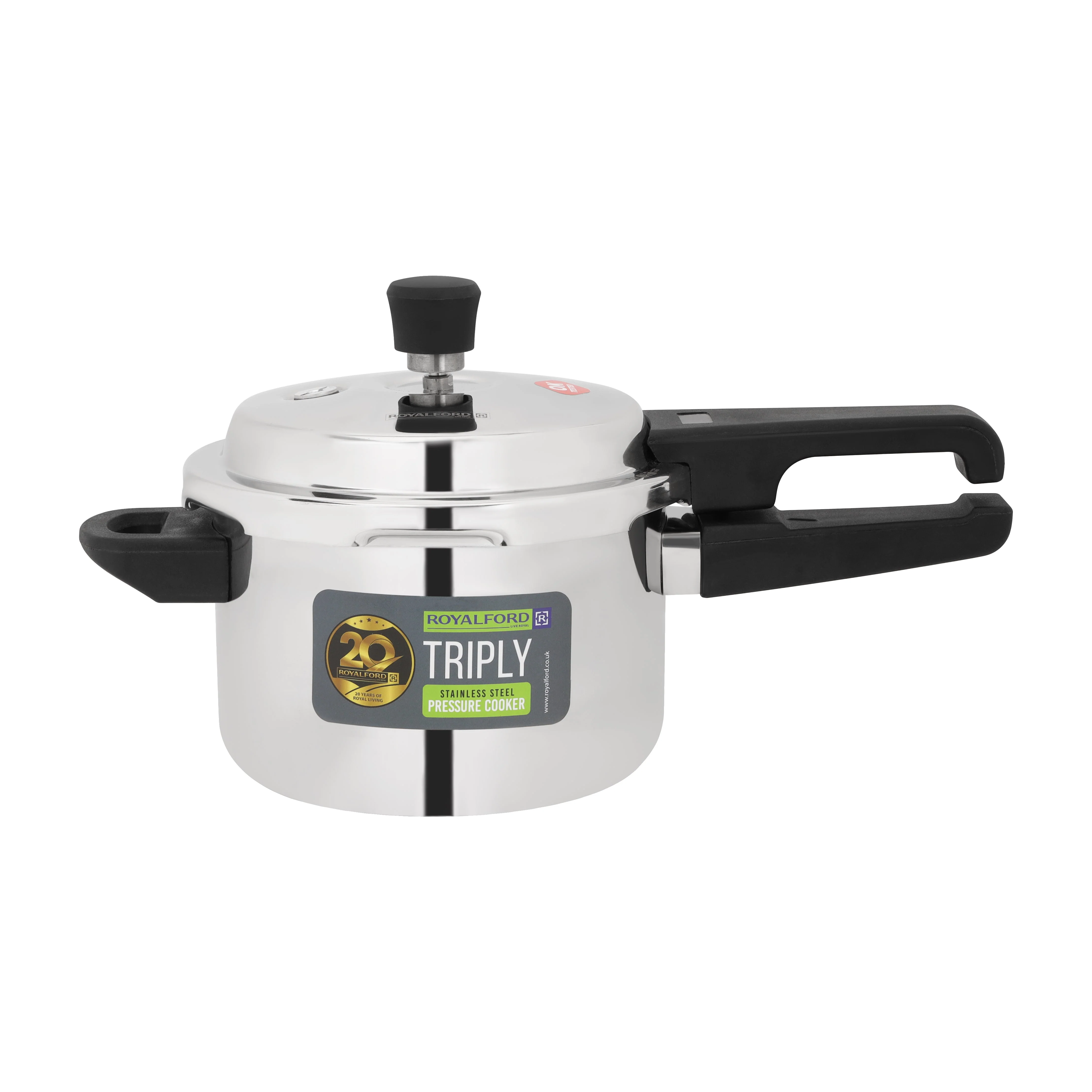 Royalford RF13046 Triply Stainless Steel Pressure Cooker 3L | fast, energy-efficient cooking with even heat distribution, induction compatibility, durable build
