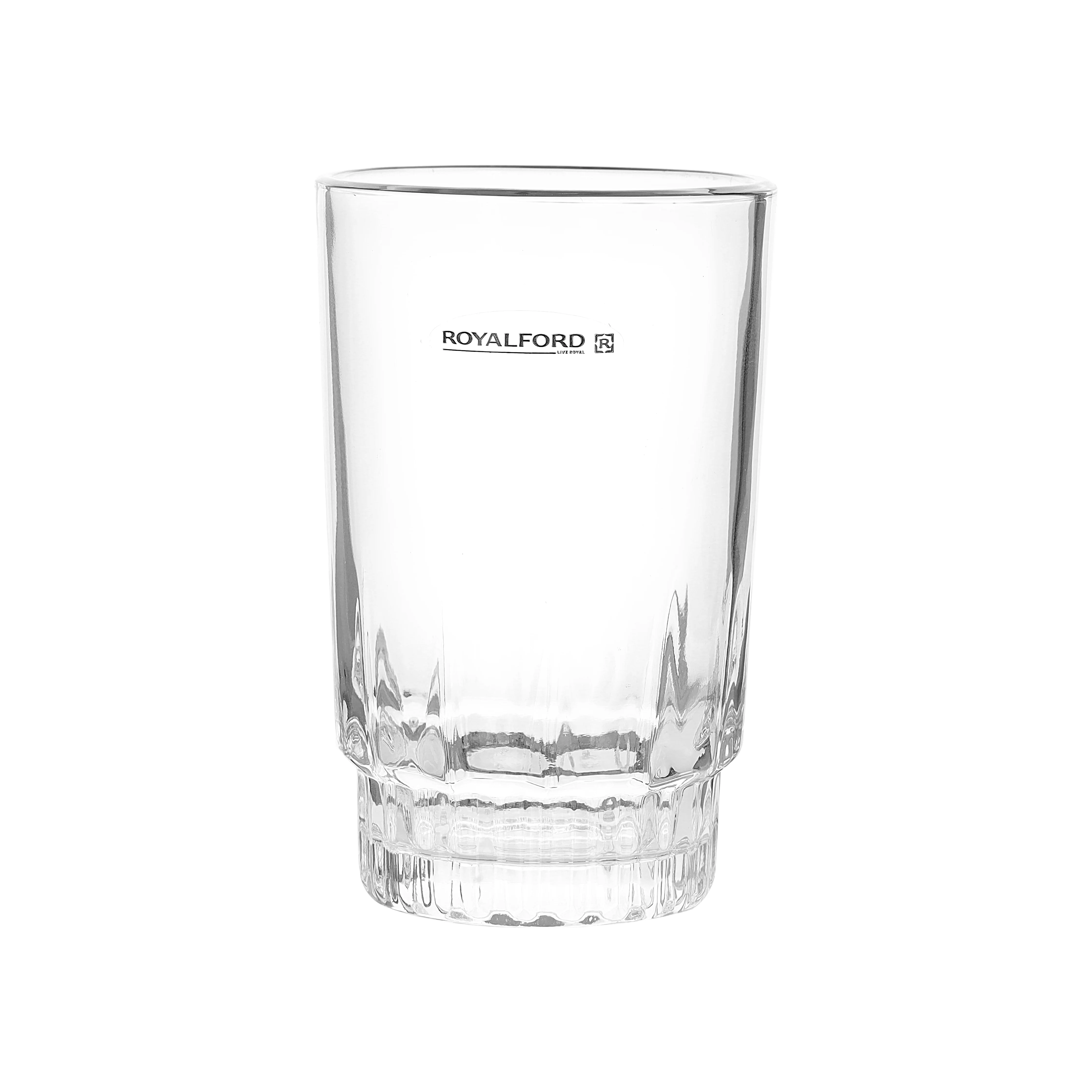 Royalford RF1385-GT6 6PCS Glass Tumbler Set| Clear Drinking Glasses & Water Juice Beverage Cups| Elegant Transparent Drinkware Set for Kitchen & Dining Table Use| - Image 5