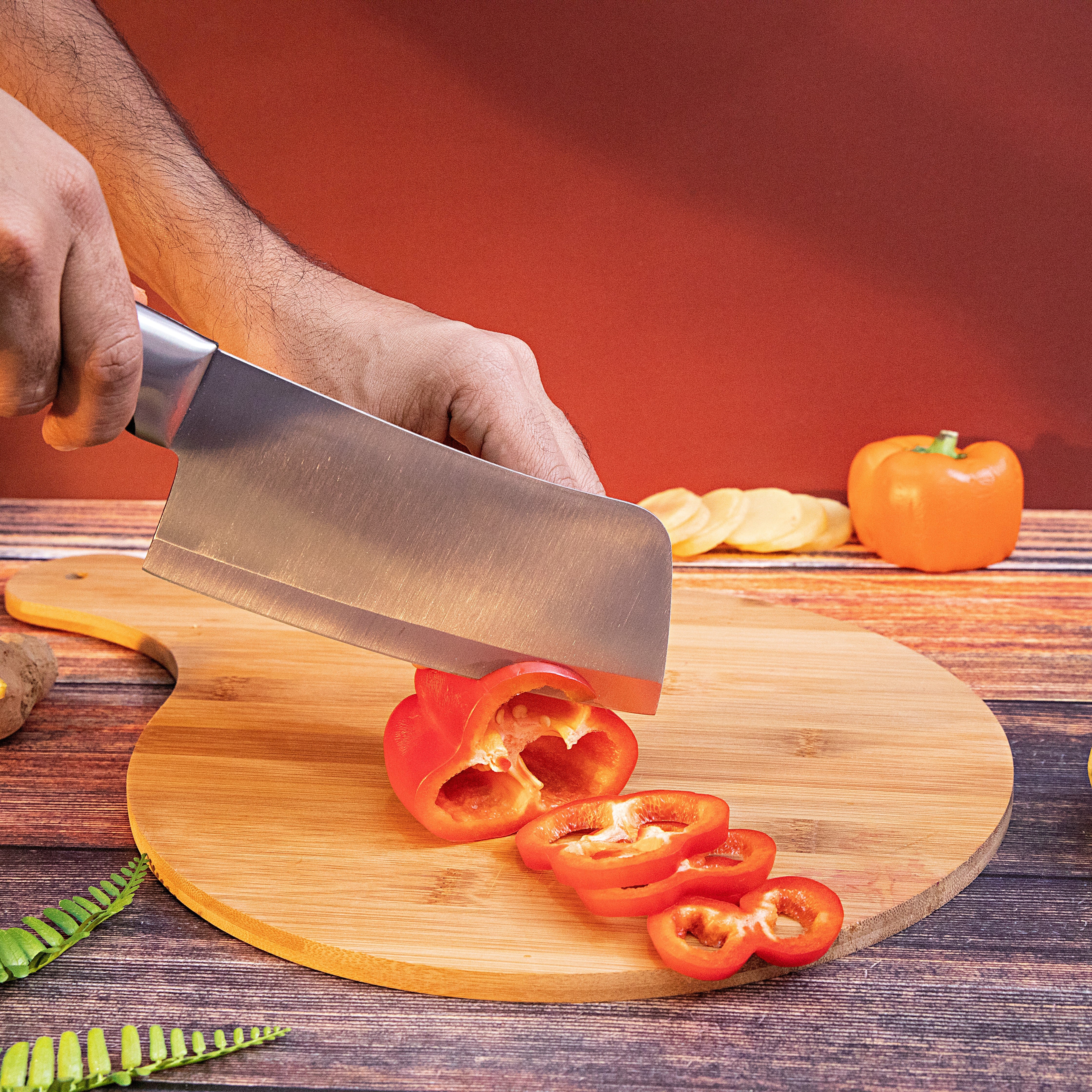 Royalford RF1800-CLK Cleaver Knife| Stainless Steel Blade, Heavy-Duty Kitchen Chopper for Meat, Poultry and Vegetables | Ergonomic Non-Slip Comfort Grip Handle| - Image 2