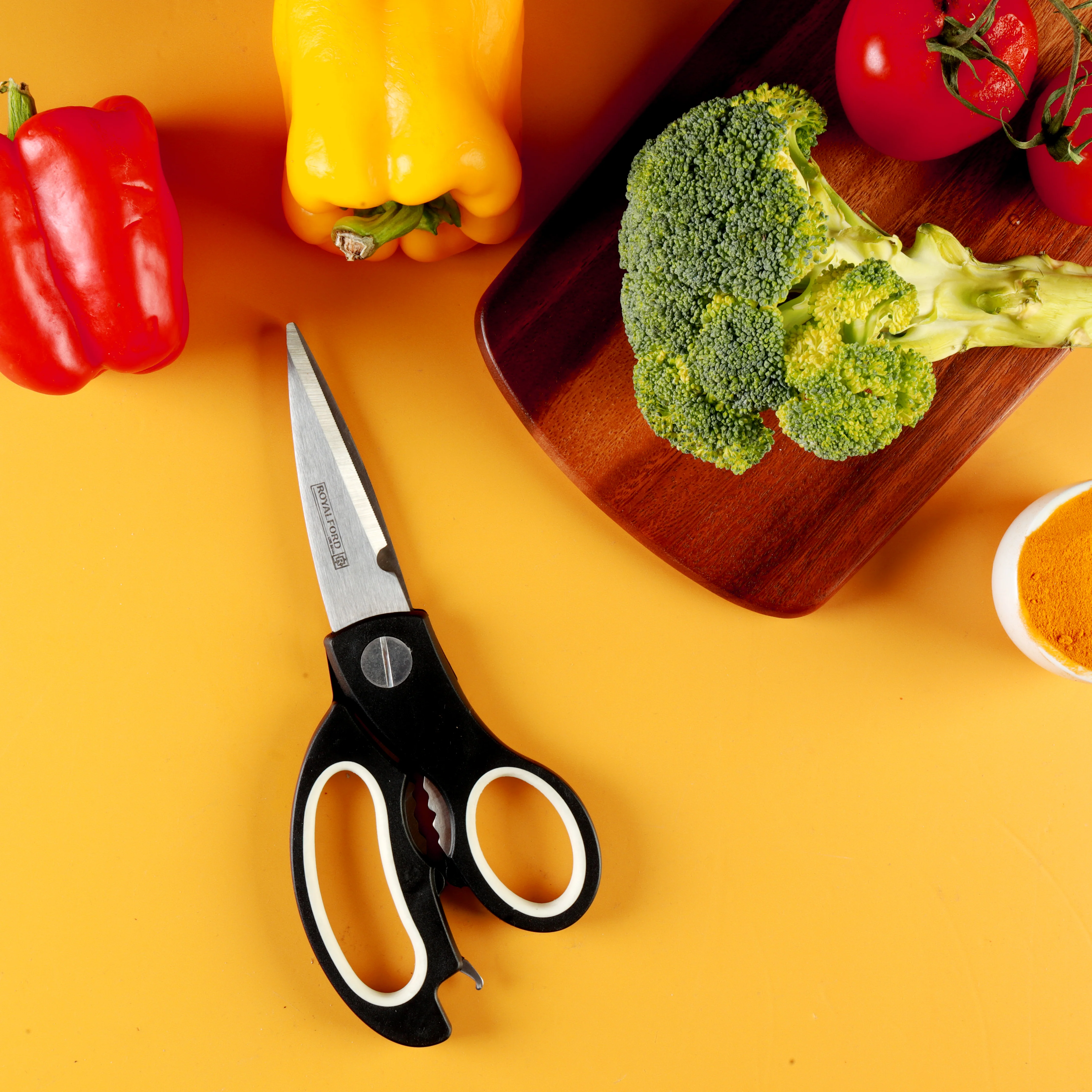 Royalford RF2190N 3 in 1 Kitchen Scissors| Stainless Steel, Multipurpose Kitchen Shears with Bottle Opener| Nutcracker, Ergonomic Non-Slip Handle for Food Prep| - Image 3