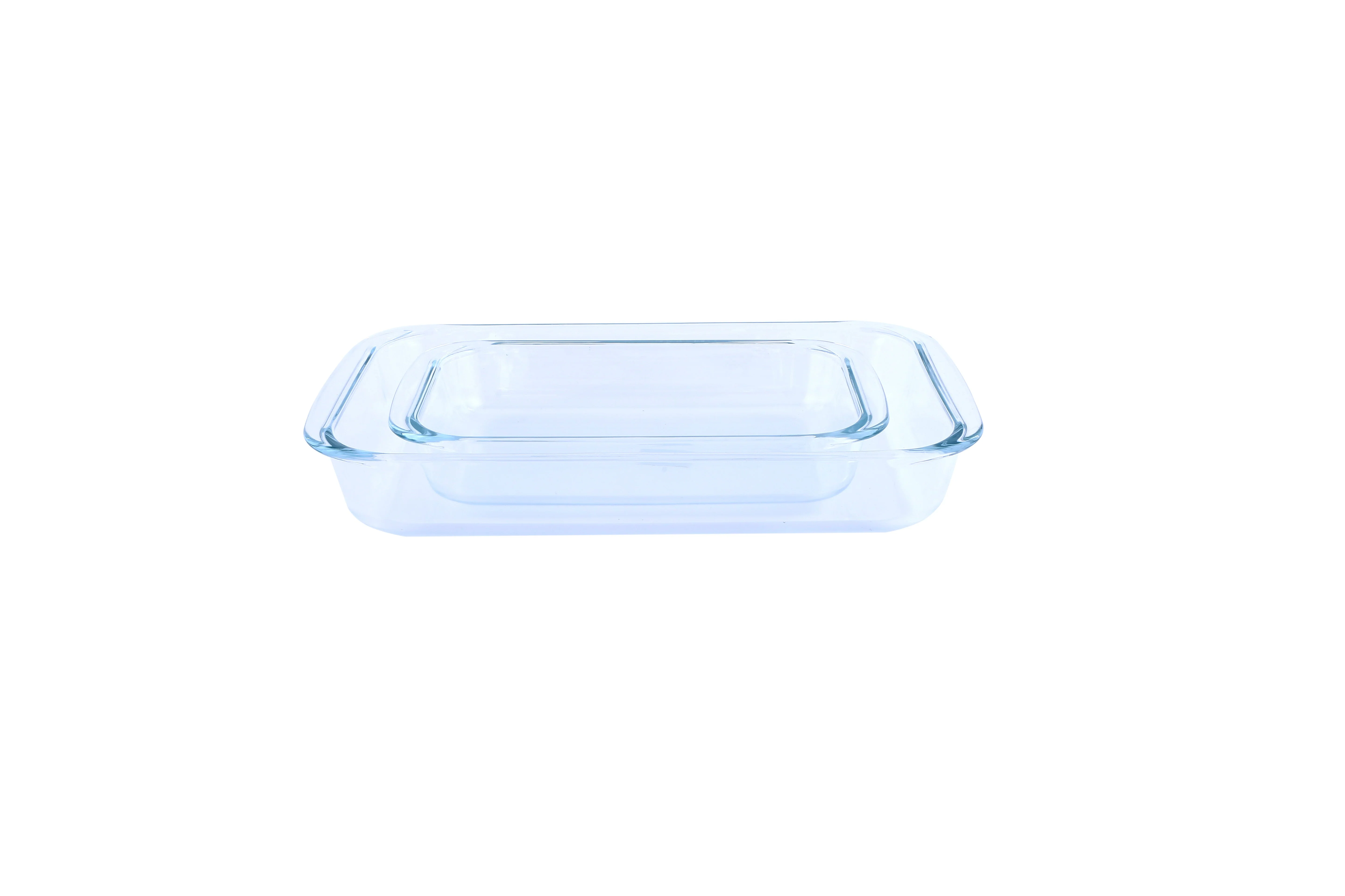 Royalford RF2709-GBD Glass Oblong Baking Dish Set, 2 Pcs | Glass Oblong Glass Baking Tin Set -2Pcs2.2 and 1L, Durable and Sturdy Glass Material Baking Trays for Multiple Baking Purposes