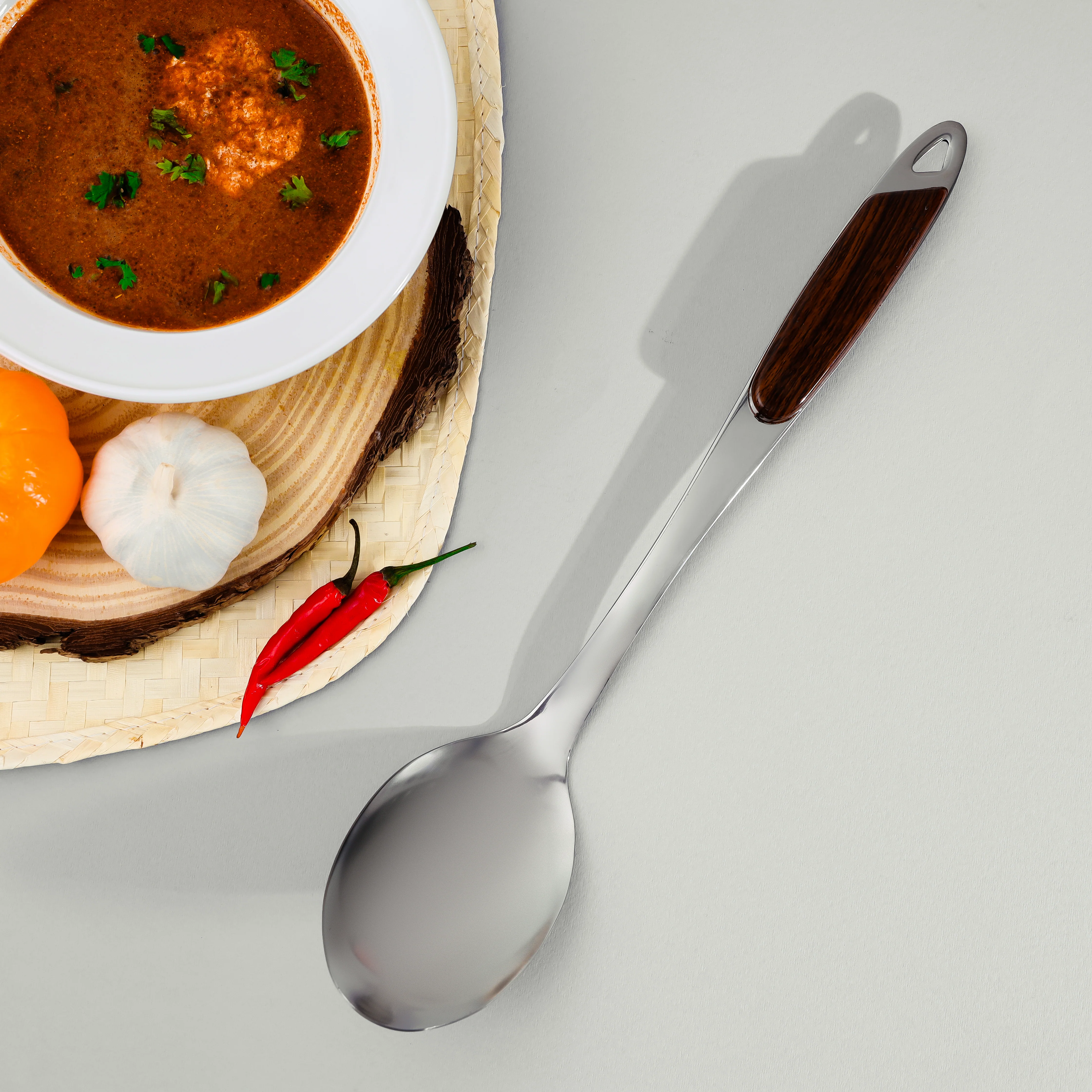 Royalford RF2763-SP Stainless Steel Sauce Spoon | Ergonomic Grip Handle & Durable Kitchen Serving Spoon| for Sauce, Curry, Gravy & Dishwasher Safe Cooking Tool| - Image 5